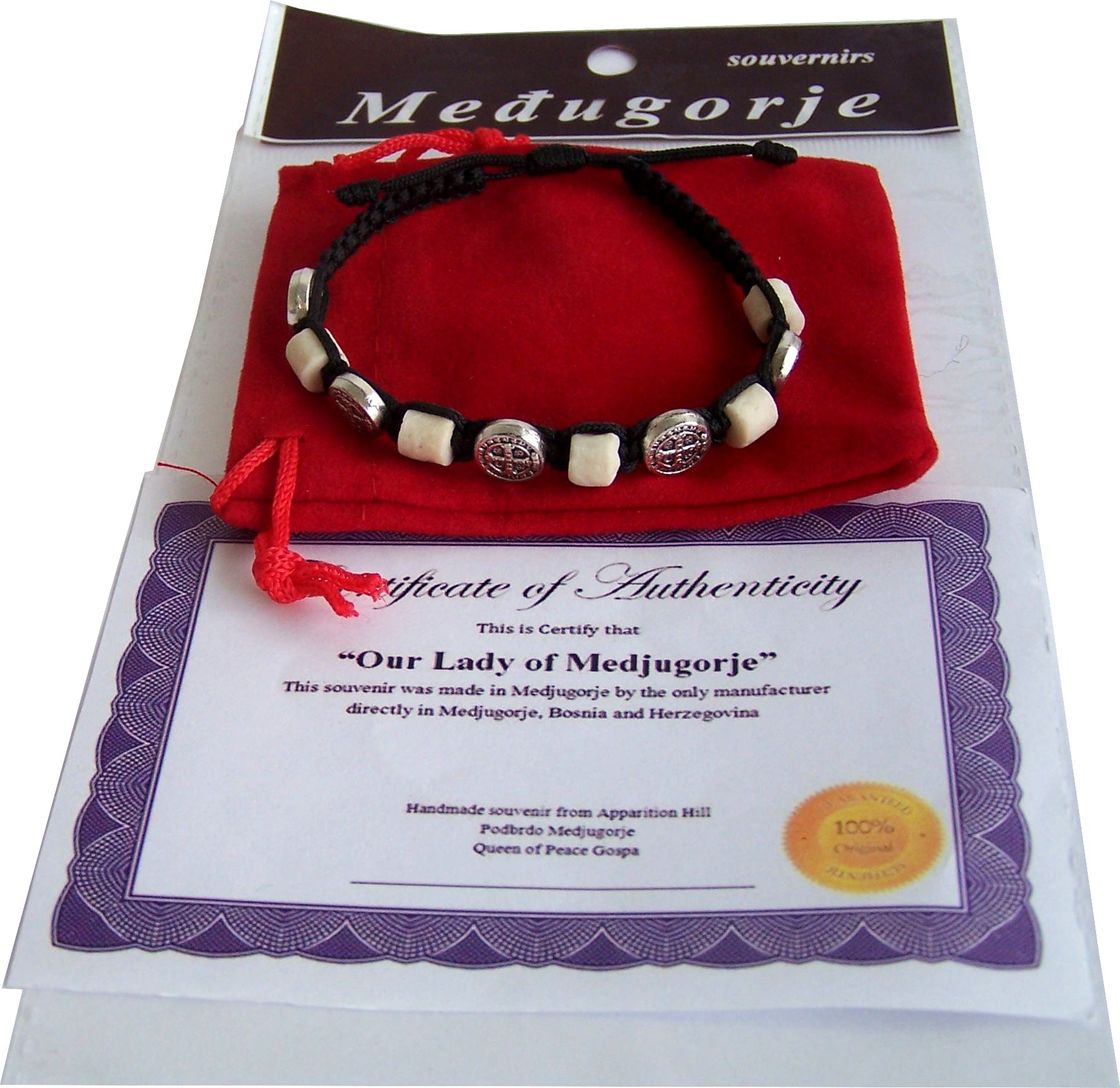 MEDJUGORJE - Chaplet - Bracelet from Apparation hill stones directly from MEDUGORJE. - Black Thread、mySite、topwebapps
