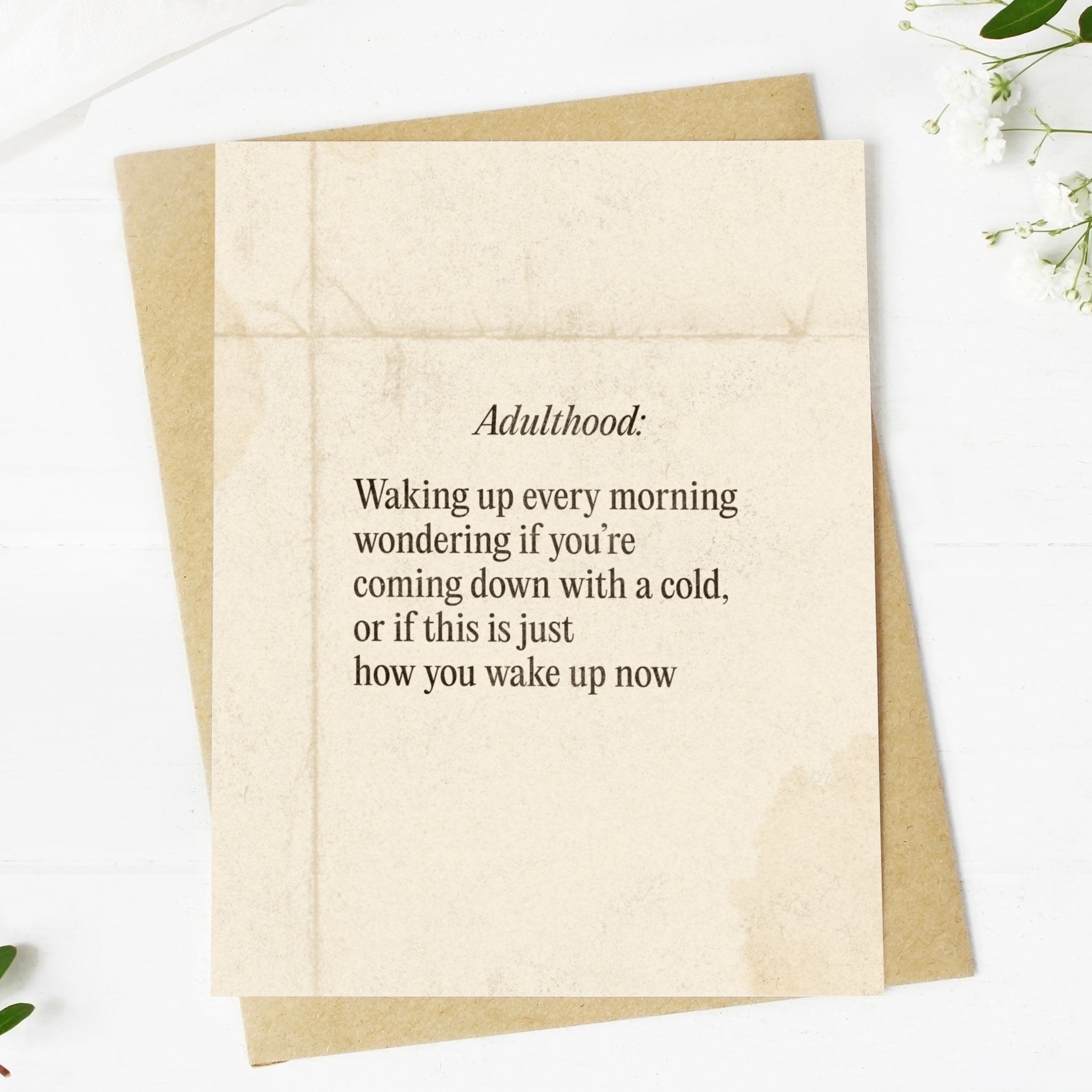  Adulthood: Waking Up Every Morning Card、mySite、ghnorth