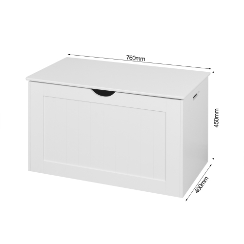 White Lift Top Entryway Storage Cabinet with 2 Safety Hinge, Wooden Toy Box、、casual