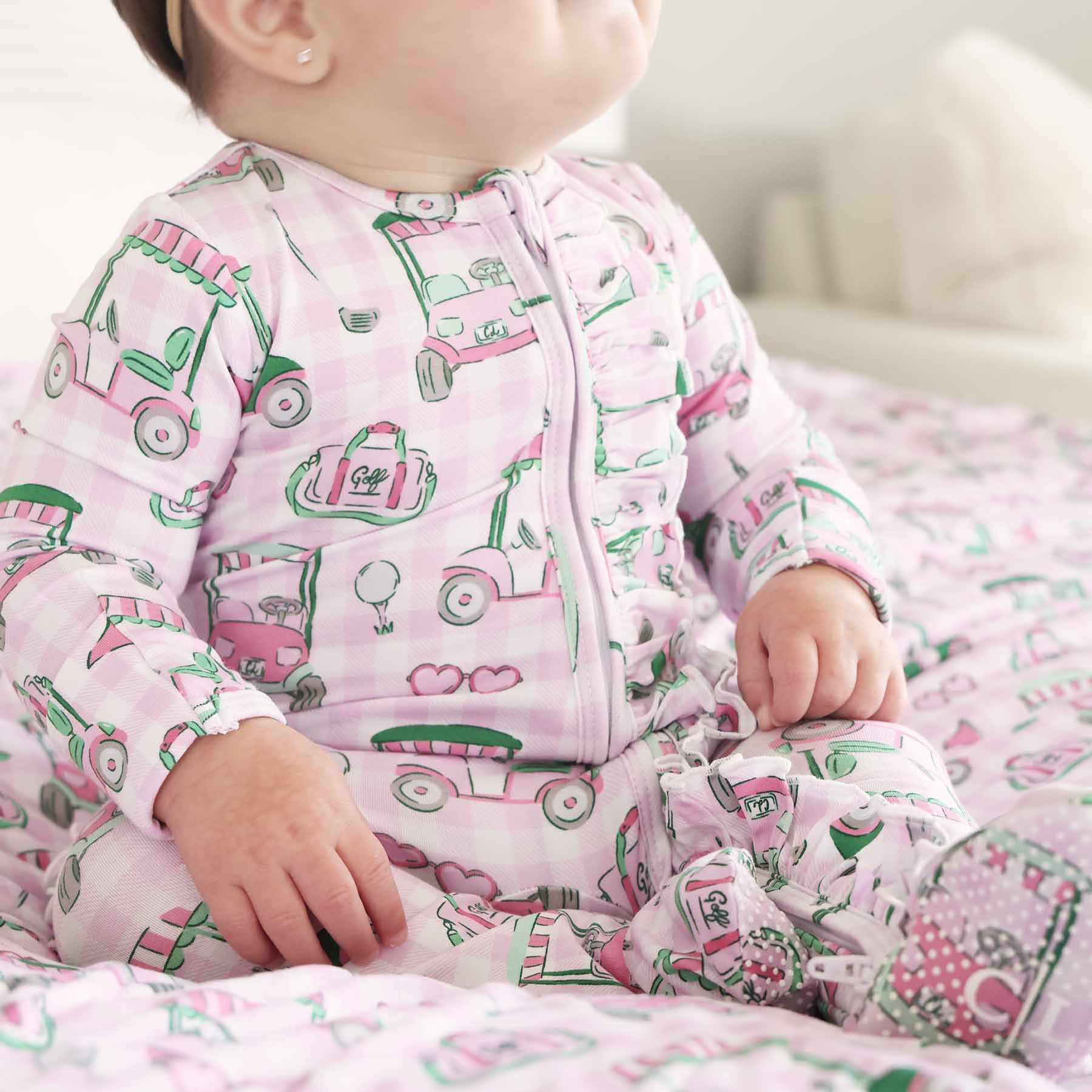  Birdie Babes Ruffle Zipper Footie | Pink、mySite、layawaytickets