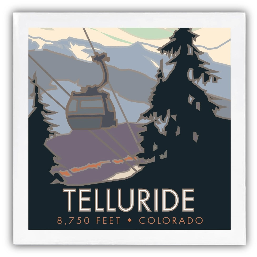Telluride, Colorado - 4.25 x 4.25 Ceramic Coaster、mySite、g9winljtr