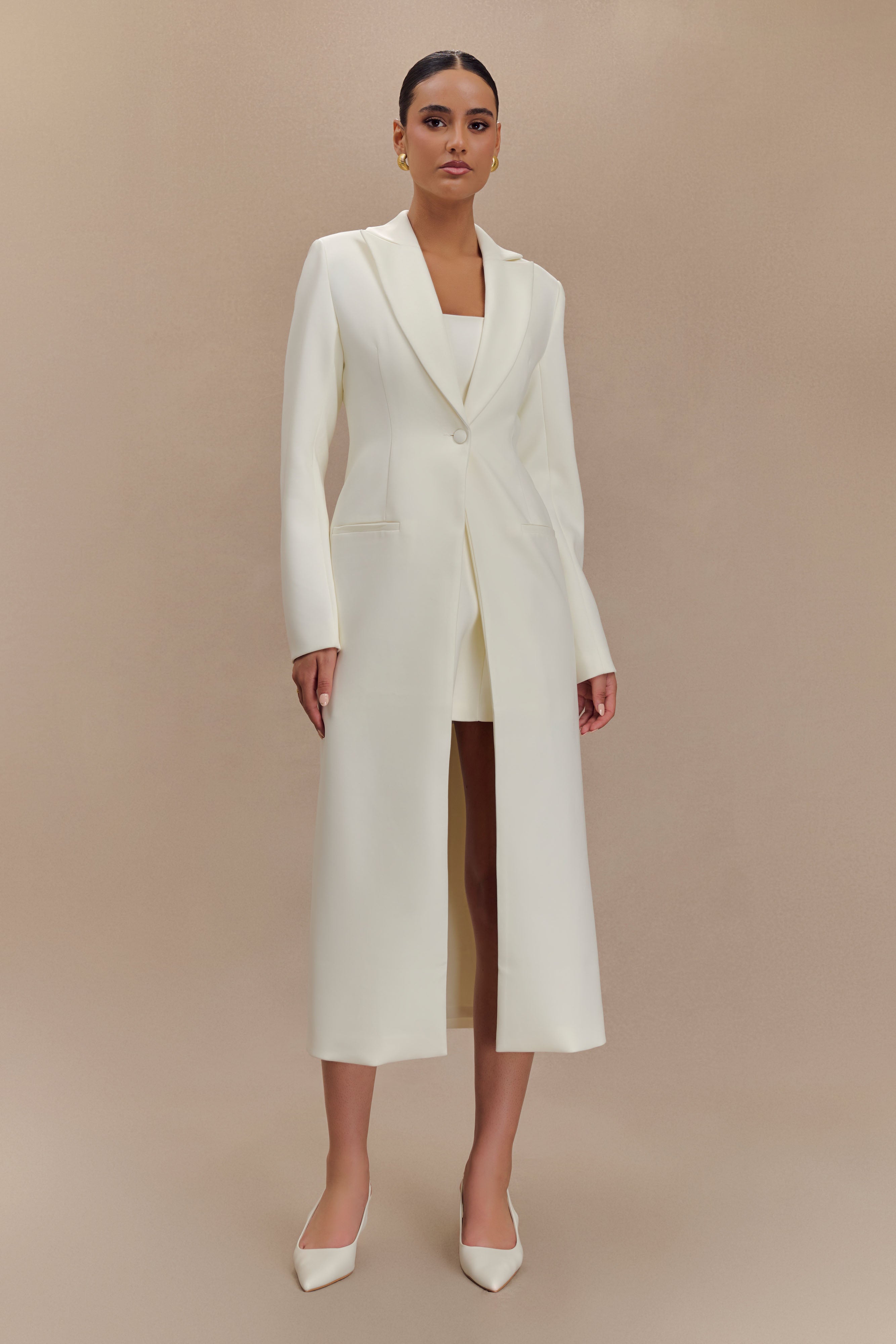 Caviar Suiting Coat - Ivory、mySite、solidvoid