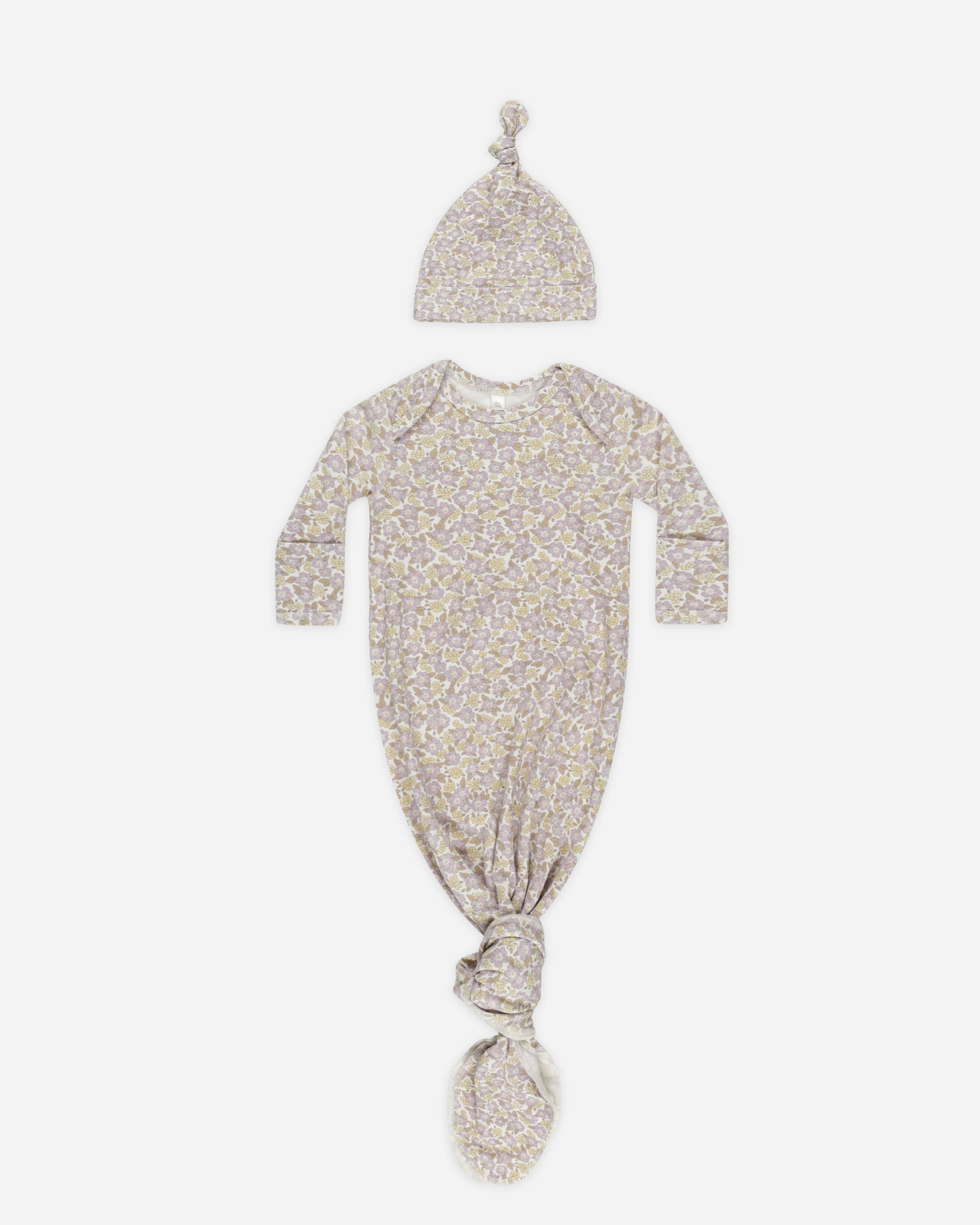  Knotted Baby Gown + Hat Set || Purple Floral、mySite、layawaytickets