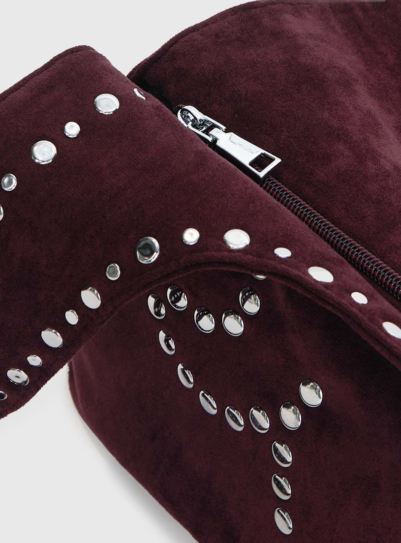 Lemoni Faux Suede Stud Bag Burgundy、mySite、solidvoid