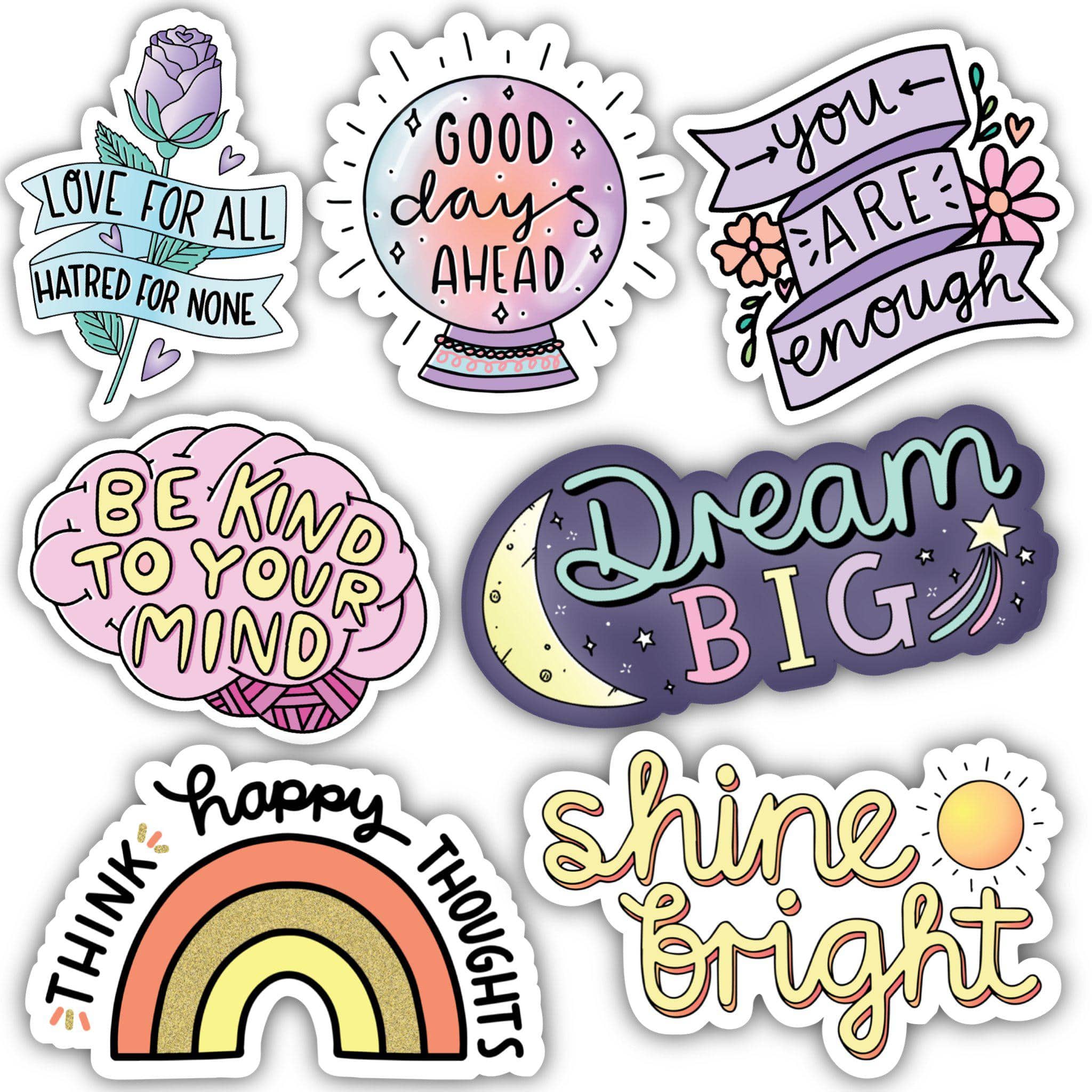 Positivity Sticker 7 Pack - Shine Bright、mySite、elrpsem3k