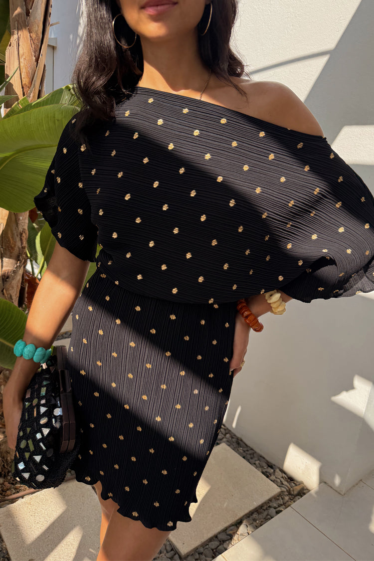 Black Plisse Mini Tilly Dress、mySite、solidvoid