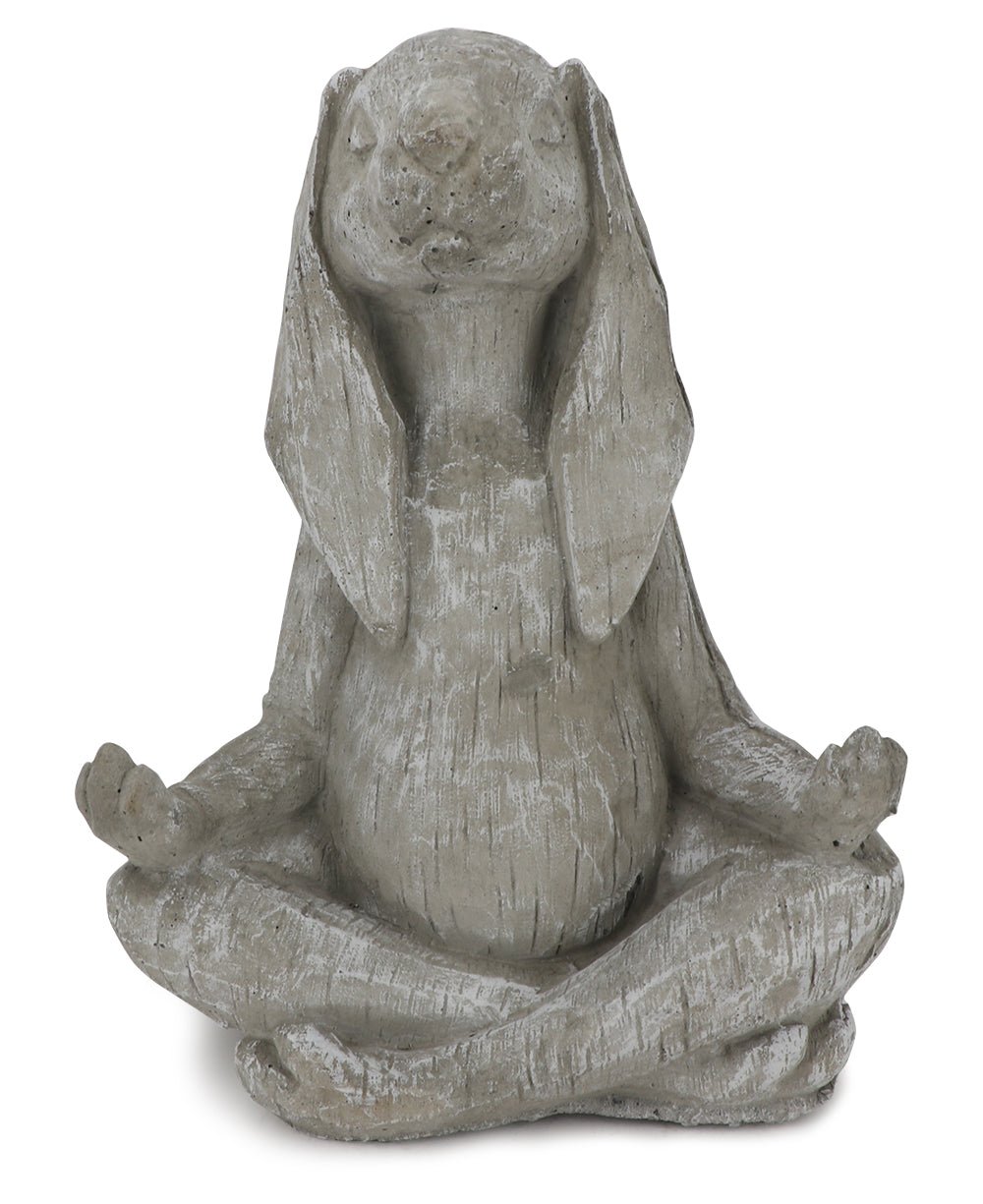 Zen Meditating Karma Yoga Bunny Rabbit Concrete Garden Statue Made in USA、mySite、topwebapps