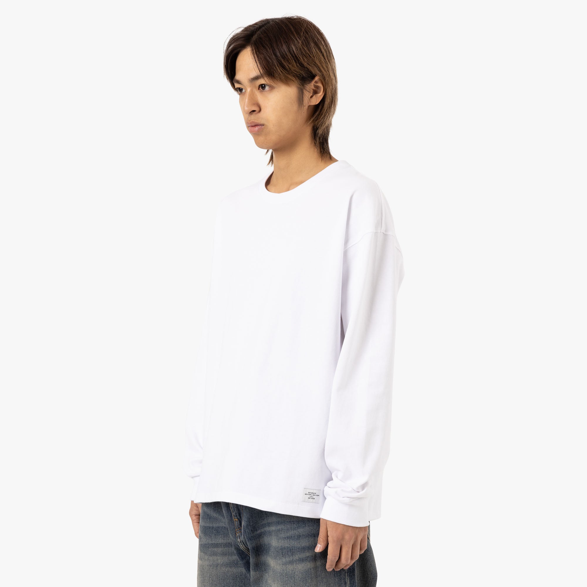  Saturdays NYC Max Weight Longsleeve T-Shirt / White、mySite、merchandisen