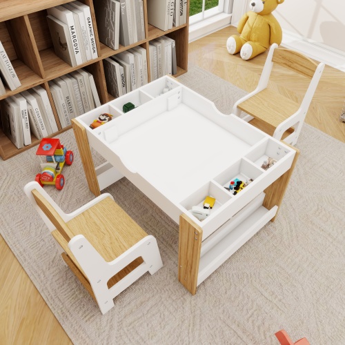 The 2 in 1 Rollaway Play Table and Toy Organizer Compatible with Lego Suitable for Storing Under Bed or Sofa-White (38" x 18.7" x 5.9")、、casual