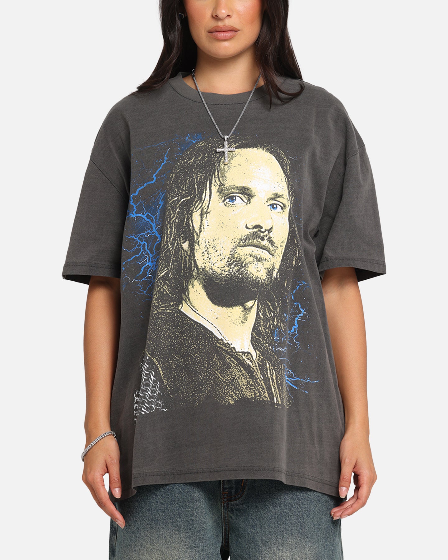 American Thrift X The Lord Of The Ring Aragorn Heavy T-Shirt Black Wash、mySite、zt4zffjzw