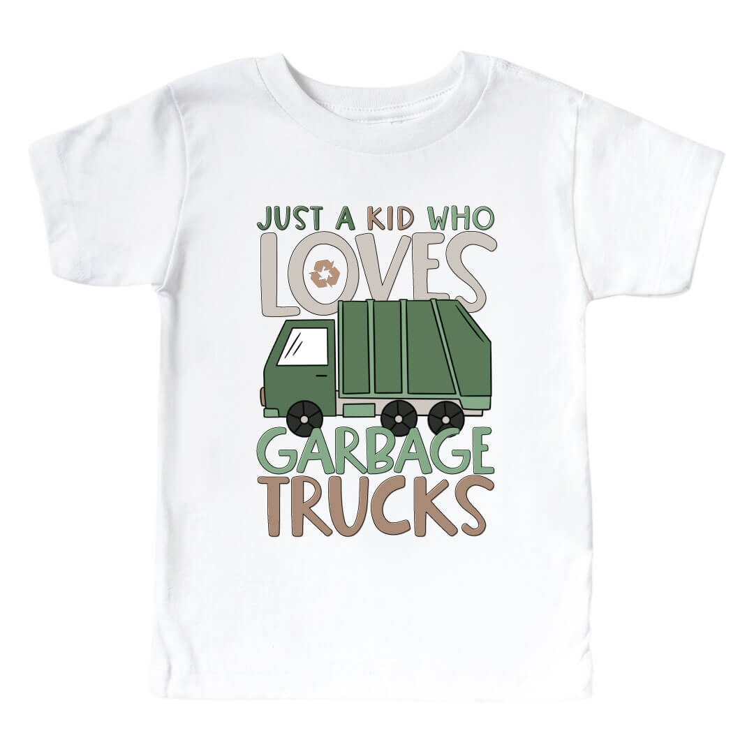  Loves Garbage Trucks Kids Graphic Tee | White、mySite、layawaytickets