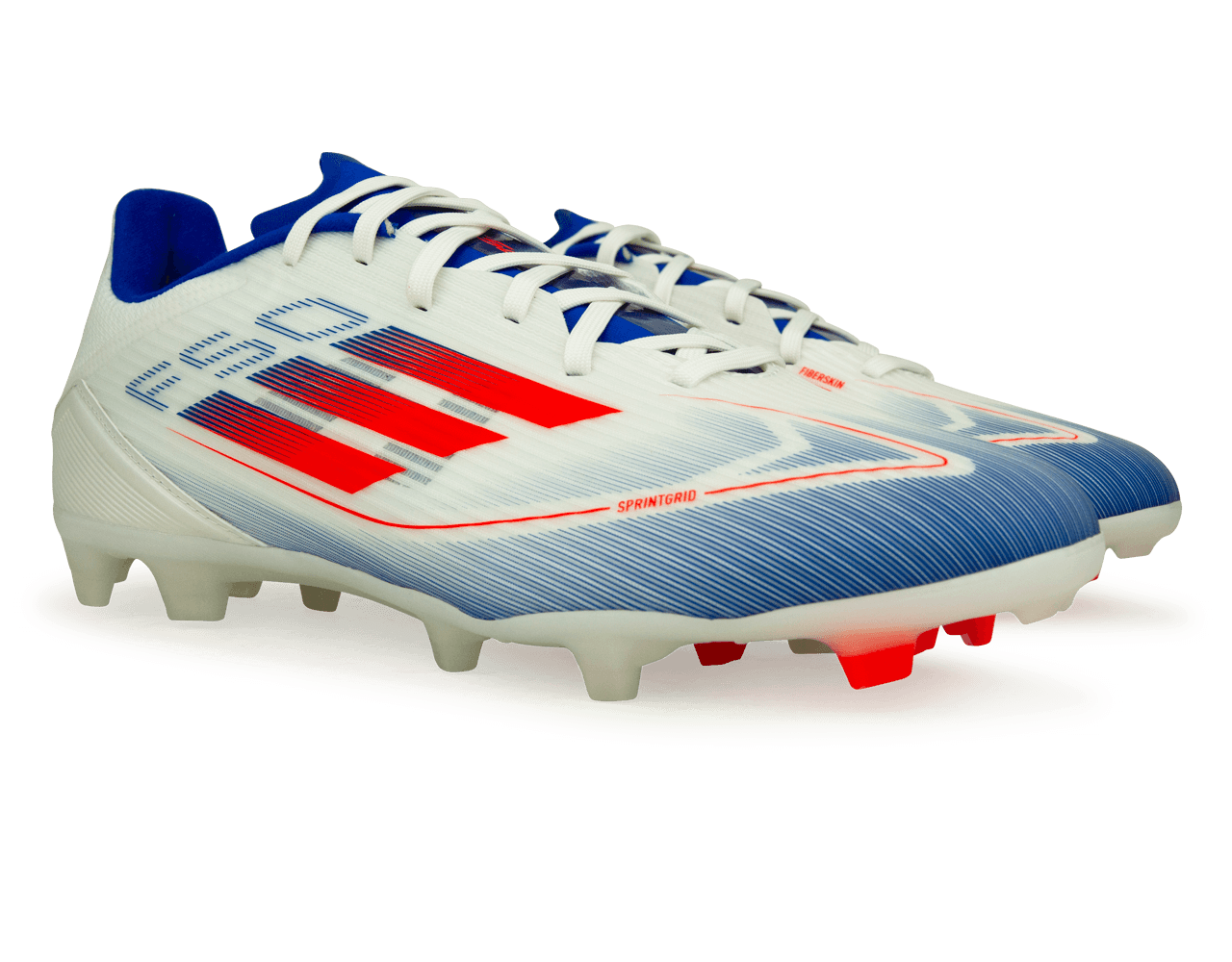 adidas Men's F50 League FG/MG White/Lucid Blue、mySite、noshort