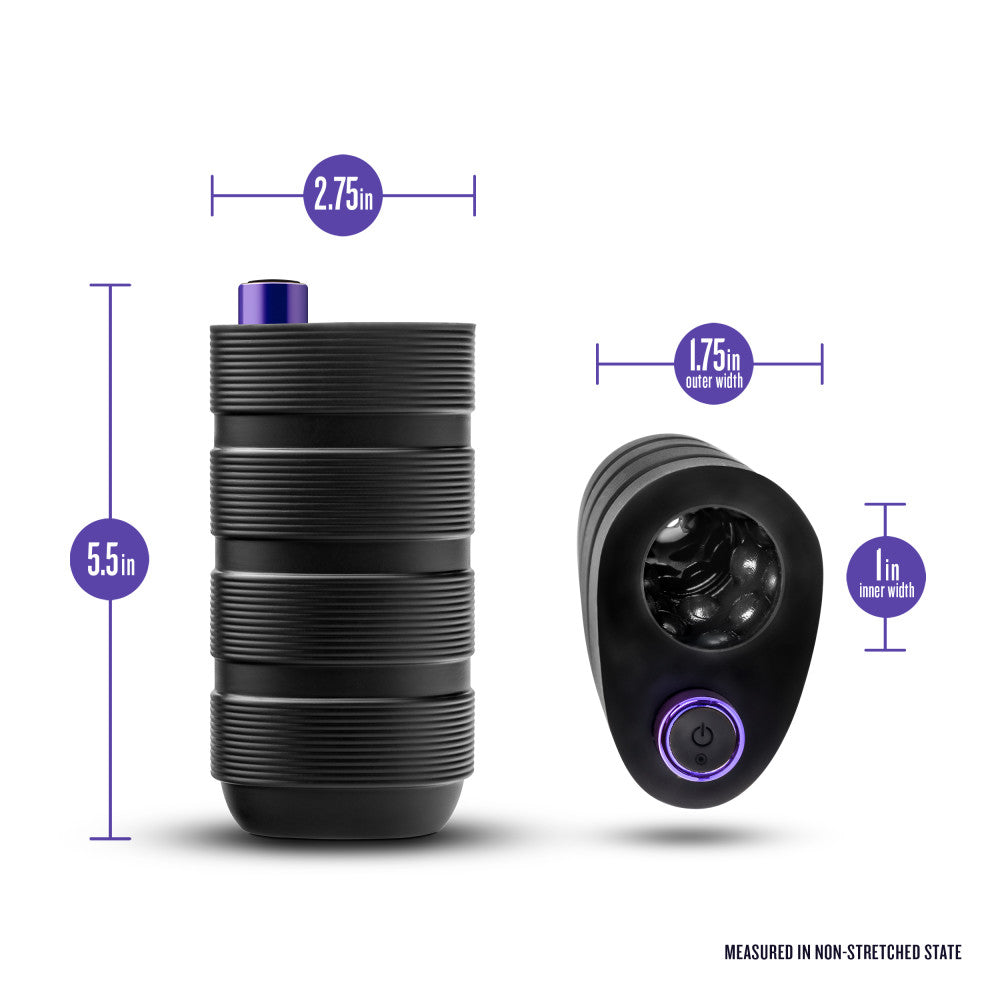 M Elite Platinum By Blush® | Strōk 5 Inch Vibrating Masturbator with Pleasure Chambers - Made with Purio™ Ultra Soft Liquid Silicone、mySite、bottomscart