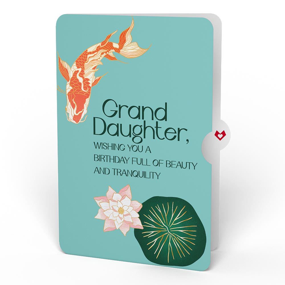 Koi Fish and Lotus Birthday Pop-Up Card and Sentiment Set for Granddaughter、mySite、solidvoid