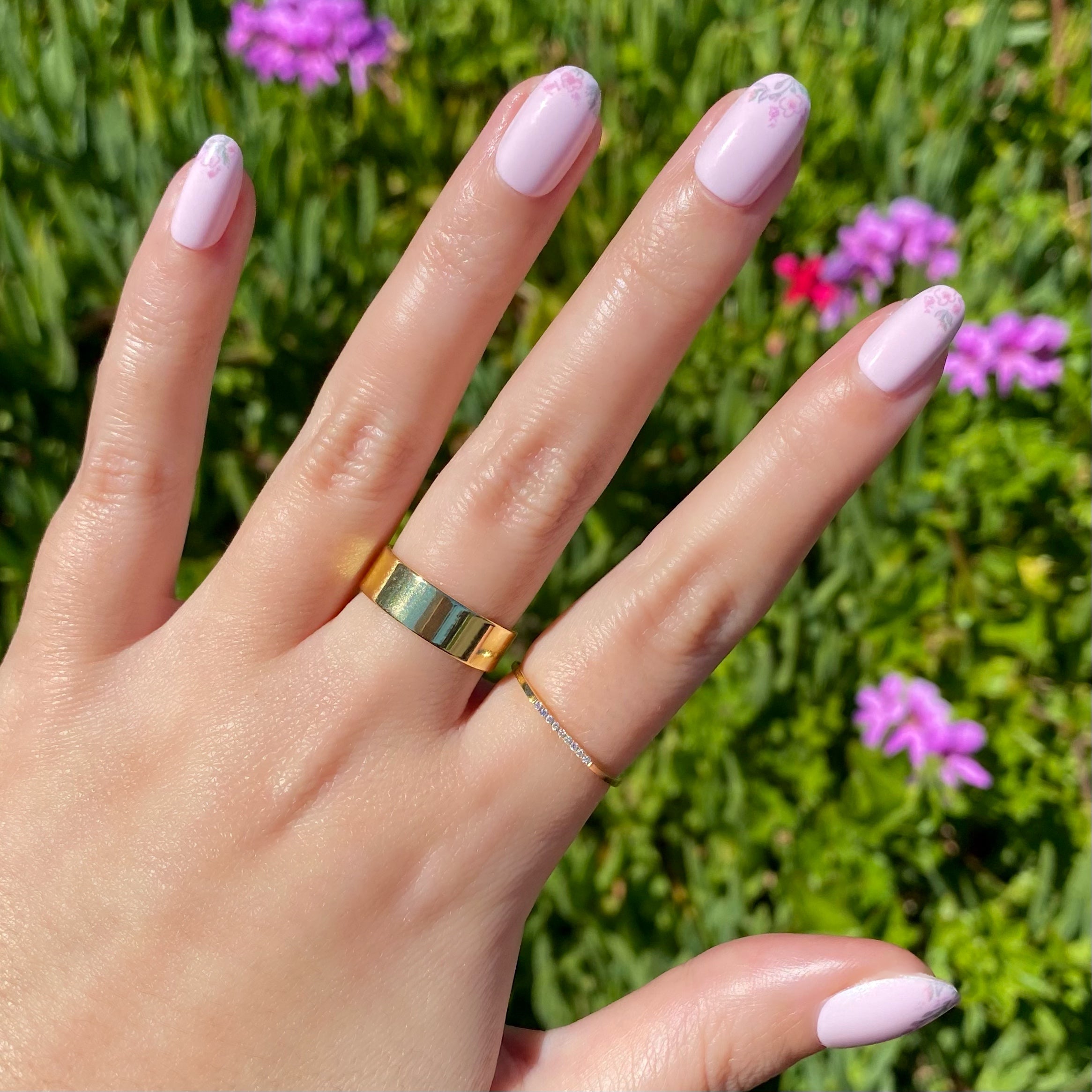 Faded Florals - Press-On | Short | Round、mySite、solidvoid