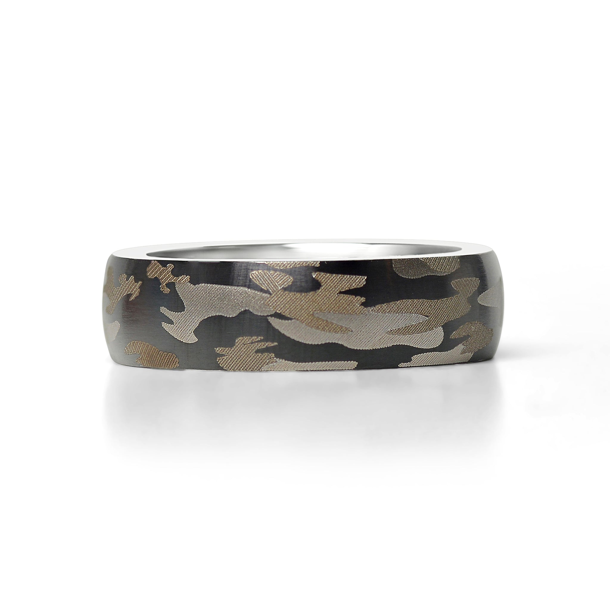 Stainless Steel Camouflage Blank Ring / CFR7017、mySite、dreamappss