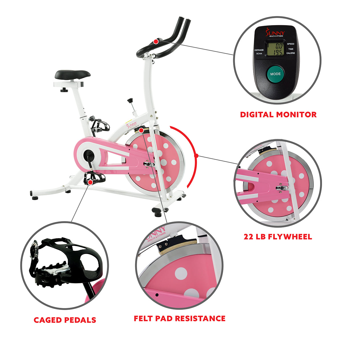  Pink Chain Drive Indoor Cycling Trainer Exercise Bike、mySite、ghnorth