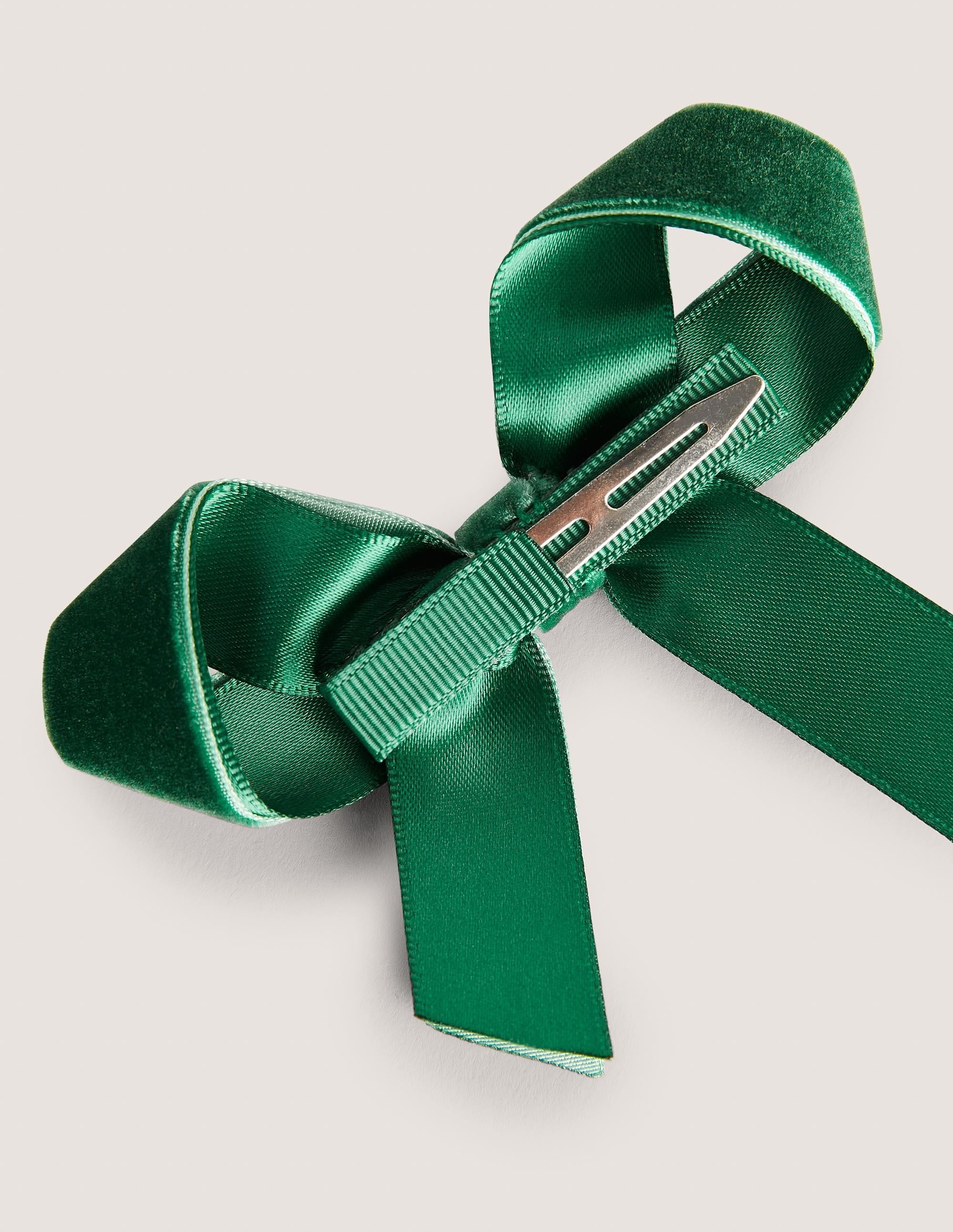  Velvet Bow Hair Clip-TrekkingGreen、mySite、ashleygrahame