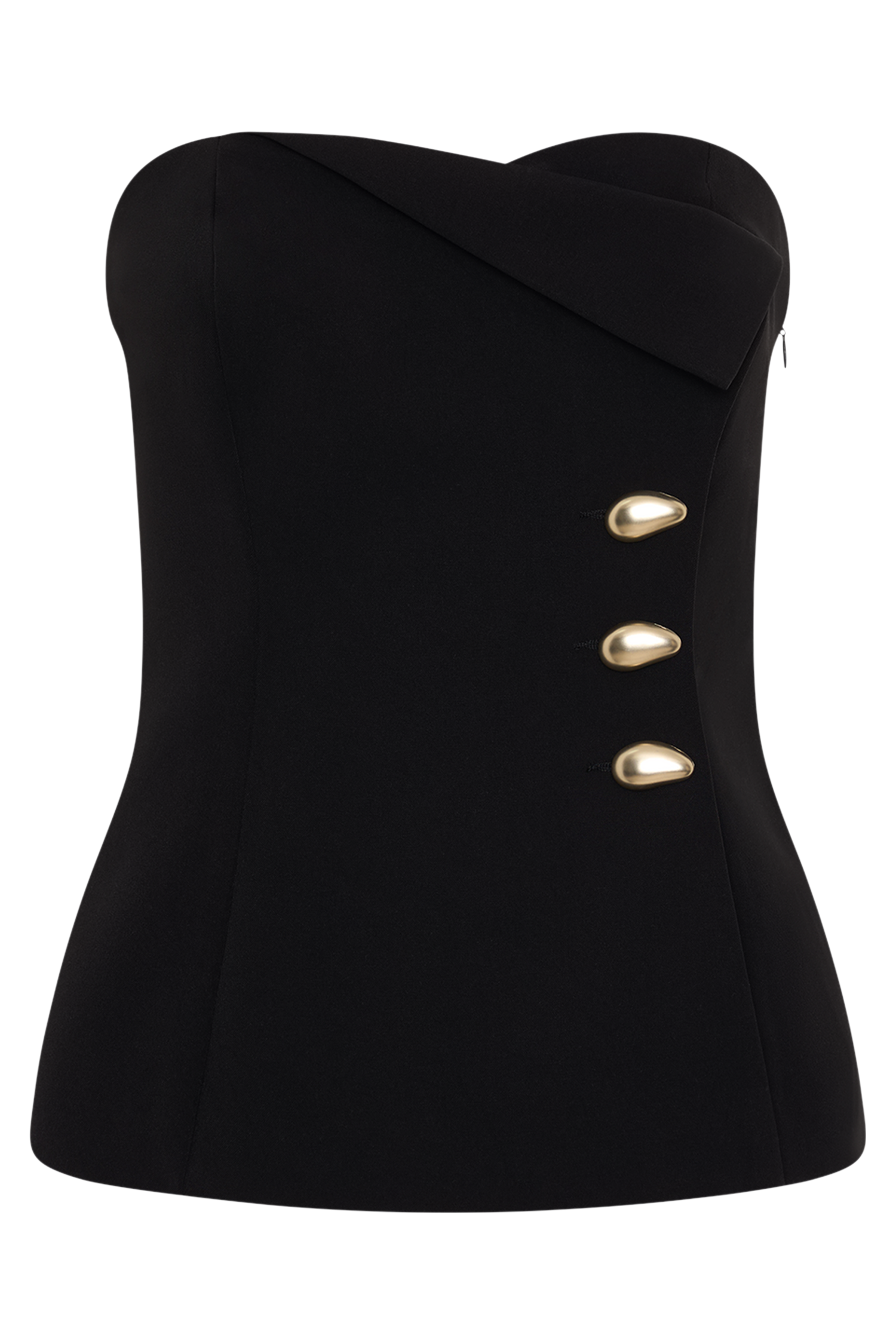 Lindie Strapless Suiting Top - Black、mySite、solidvoid