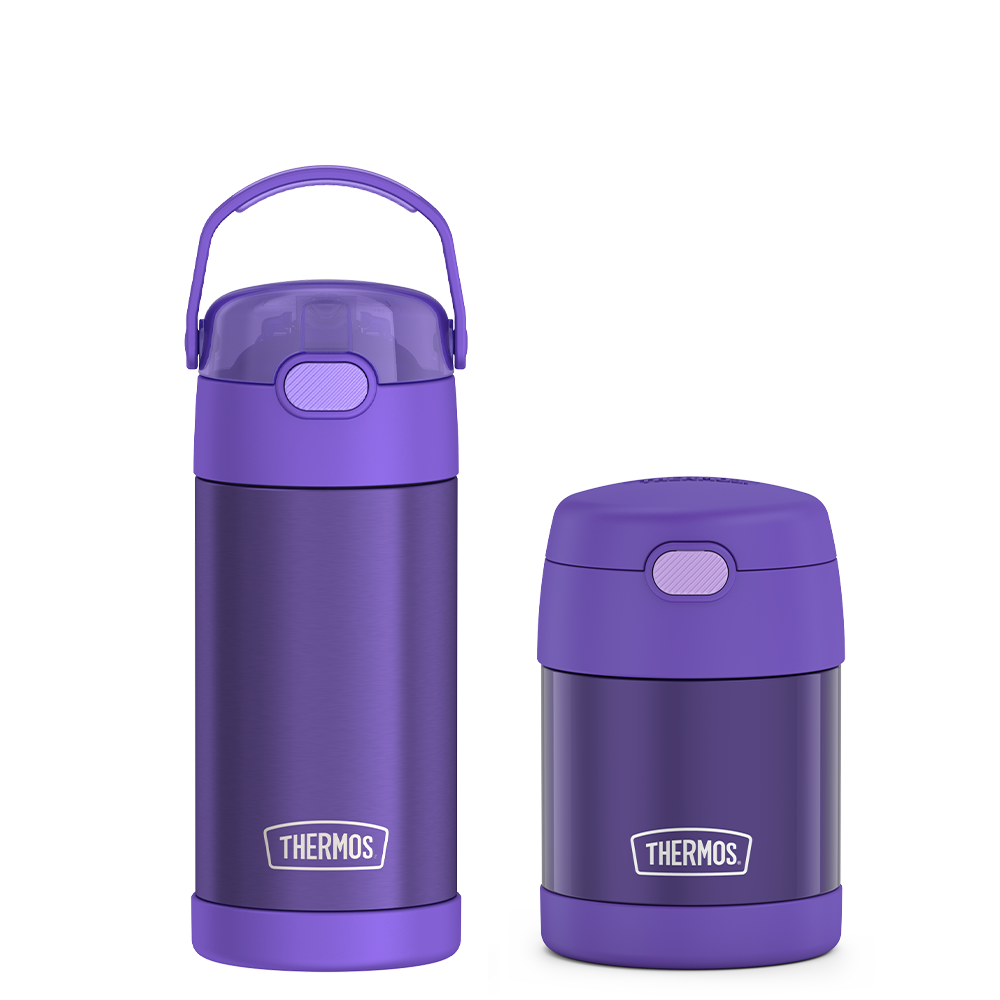 12oz FUNtainer Water Bottle & 10oz Food Jar Bundle - Purple、mySite、noshort