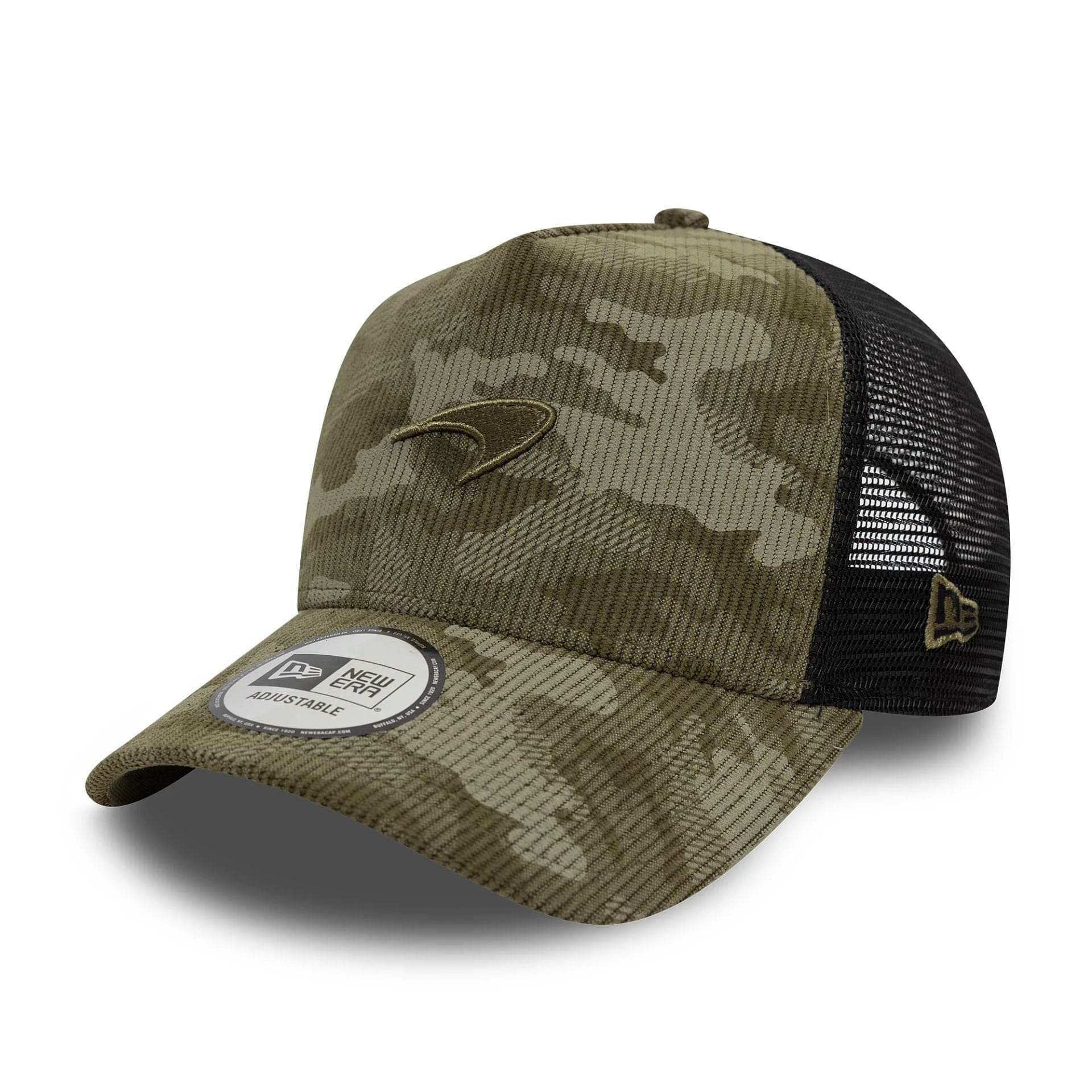 McLaren Racing Cord Camo Green 9FORTY A-Frame Trucker Hat、mySite、vikingsvslions