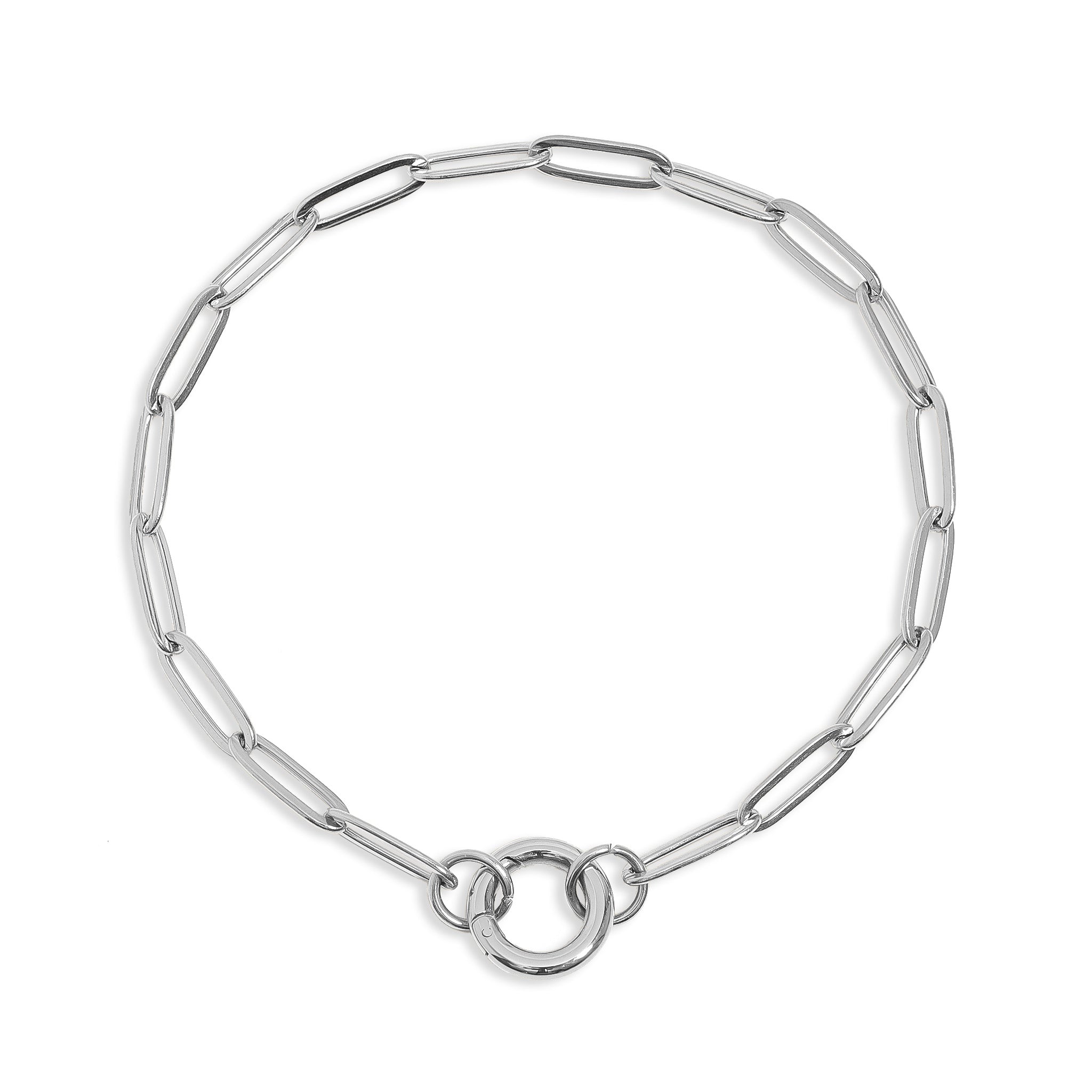 18K Gold PVD Stainless Steel Paperclip Charm Keeper Bracelet / BRJ9084、mySite、dreamappss