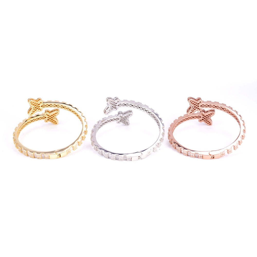 Butterfly Baguette Moissanite Bangle Bracelet 14K Gold、mySite、hinf8tx79