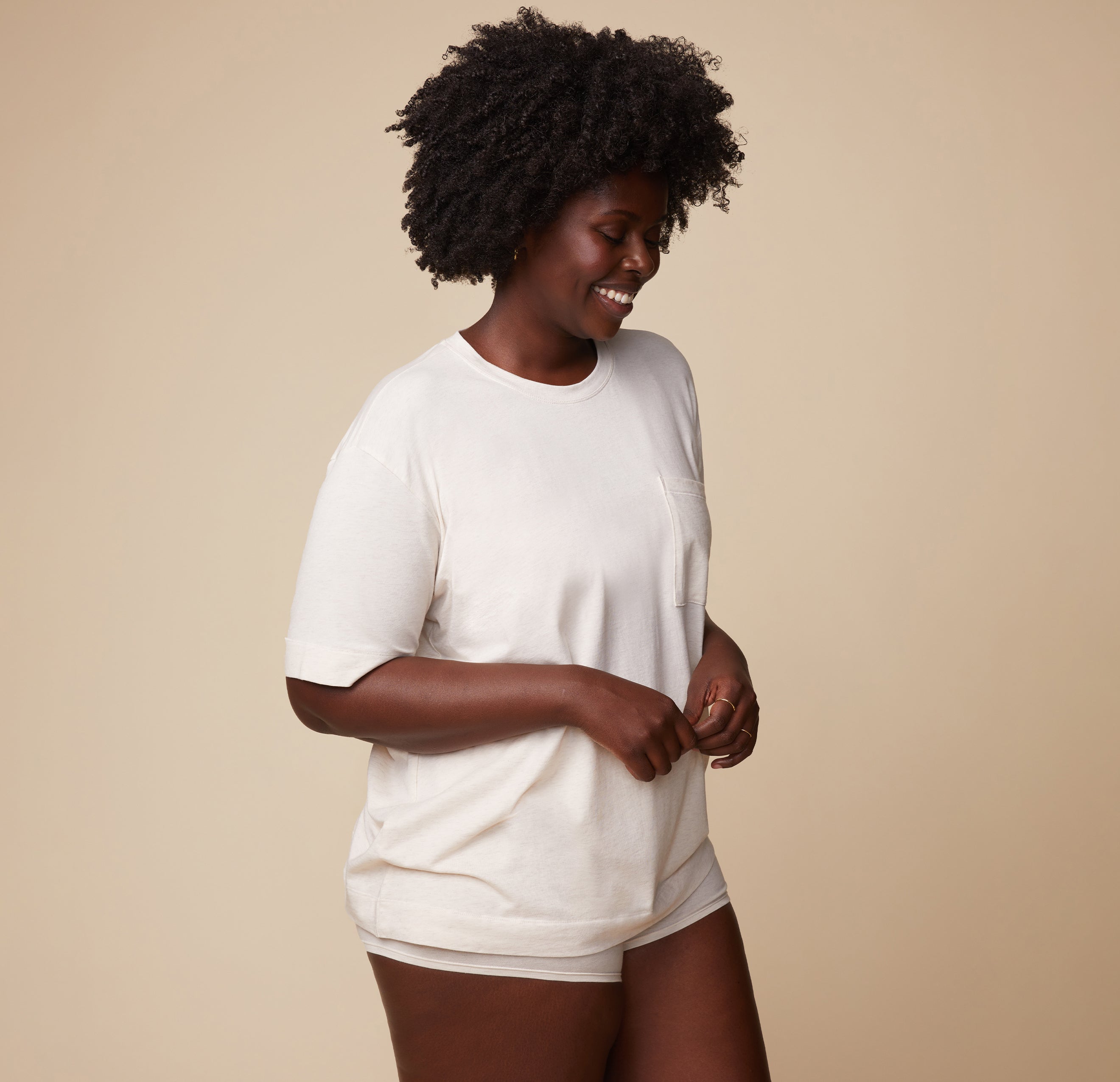 Cloud Cotton T-Shirt - Heather Oatmeal、mySite、bengalsvssteelers