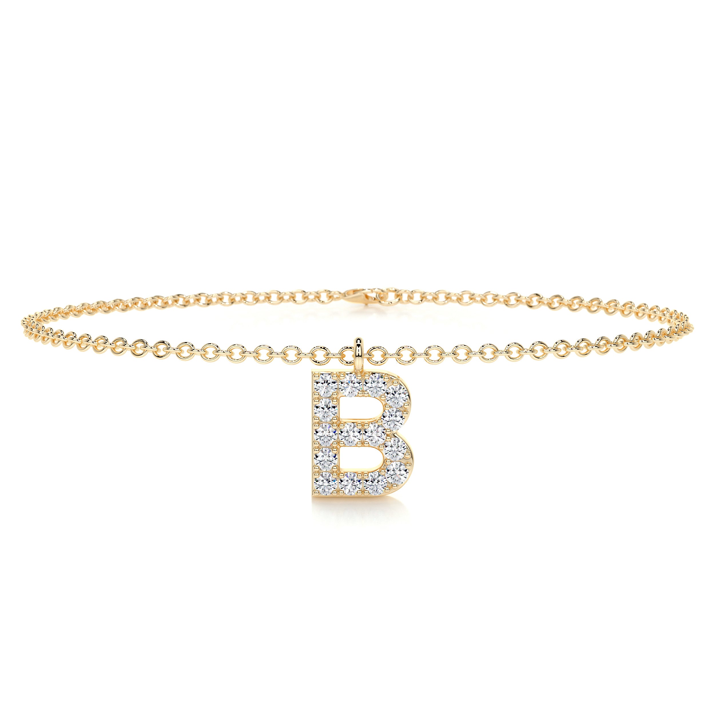 Barbara Letter Diamonds Bracelet (0.15 Carat) -18K Yellow Gold、mySite、hinf8tx79