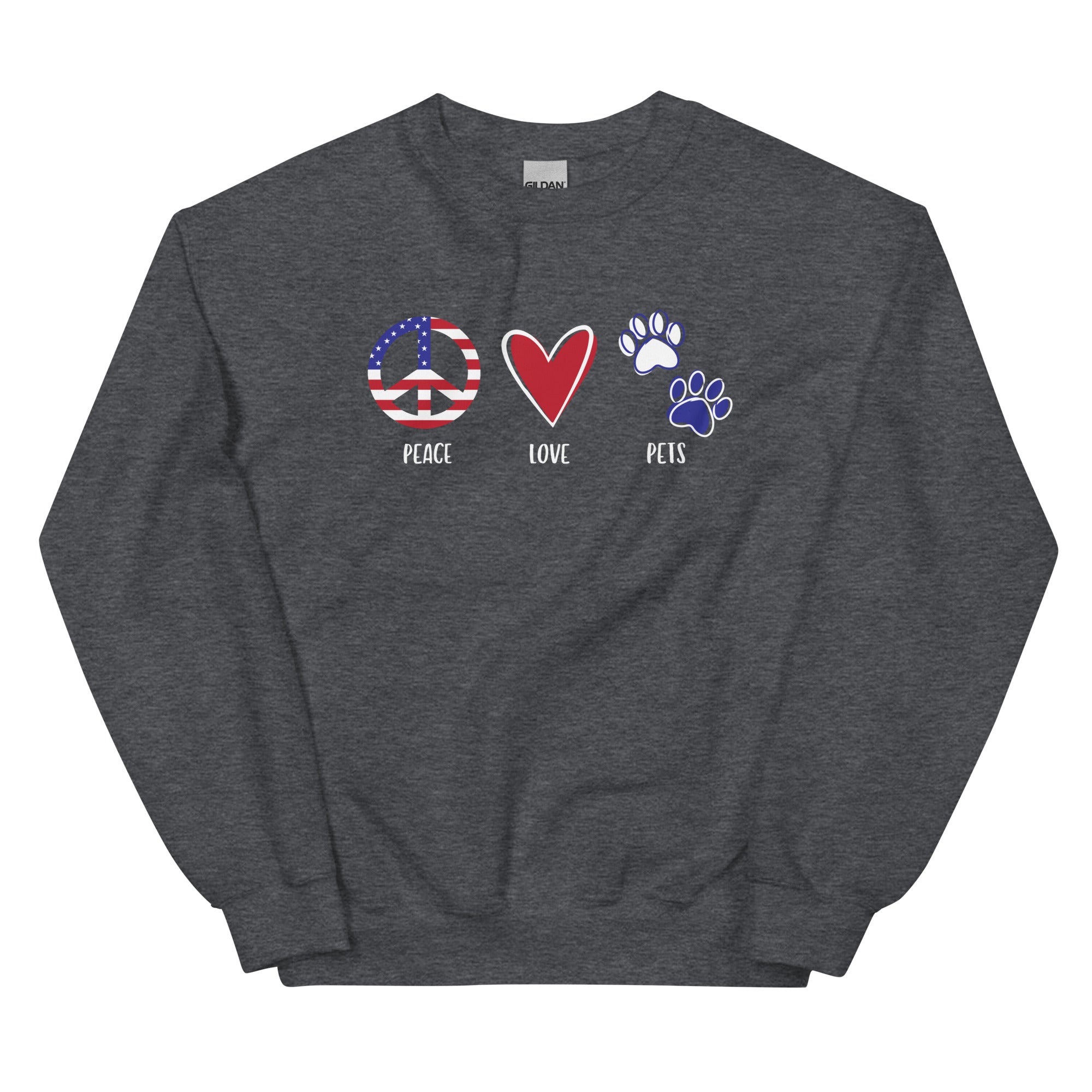 Peace Love & Pets Crewneck Sweatshirt、mySite、camillekostekn