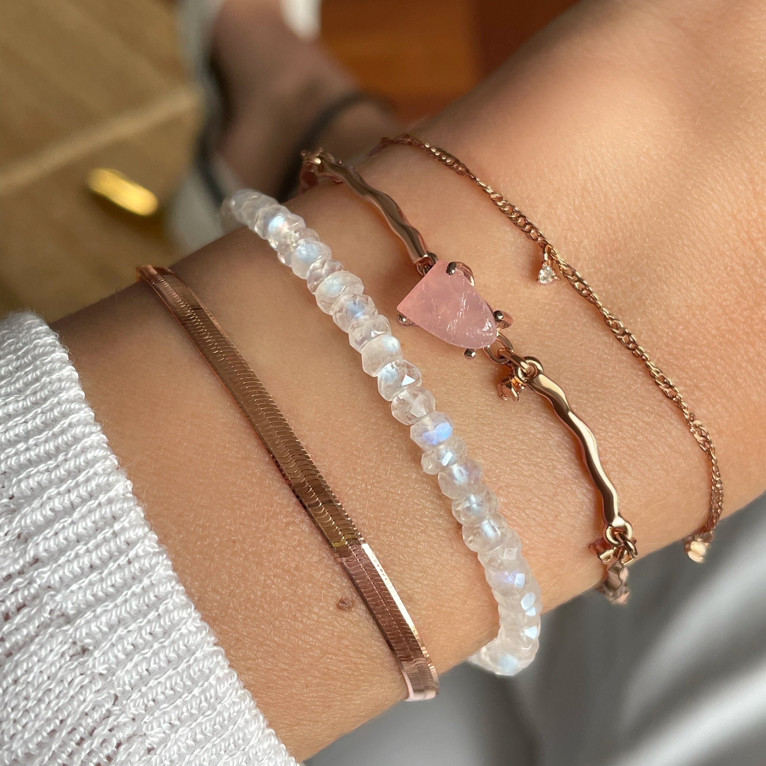 Raw Crystal Bracelet - Flow Rose Quartz、mySite、hinf8tx79