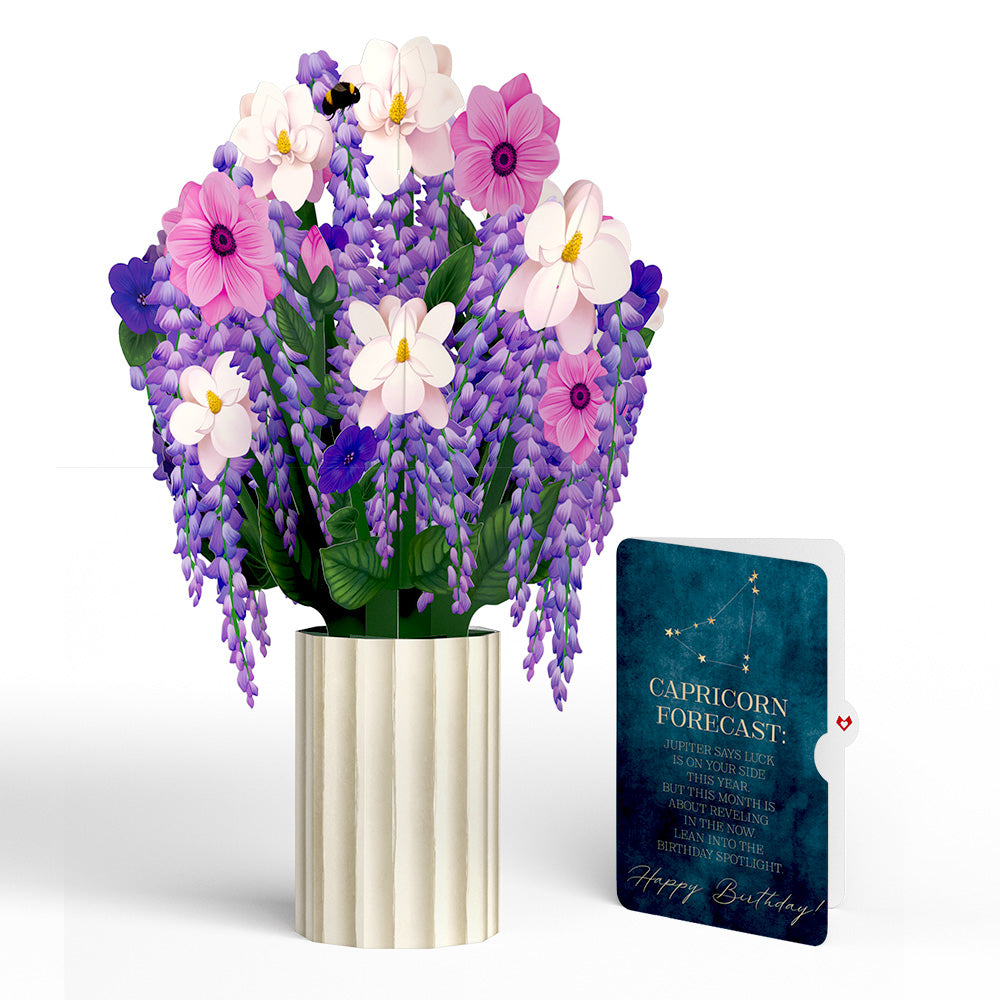 Wisteria Birthday Bouquet and Capricorn Zodiac Sentiment Set、mySite、solidvoid