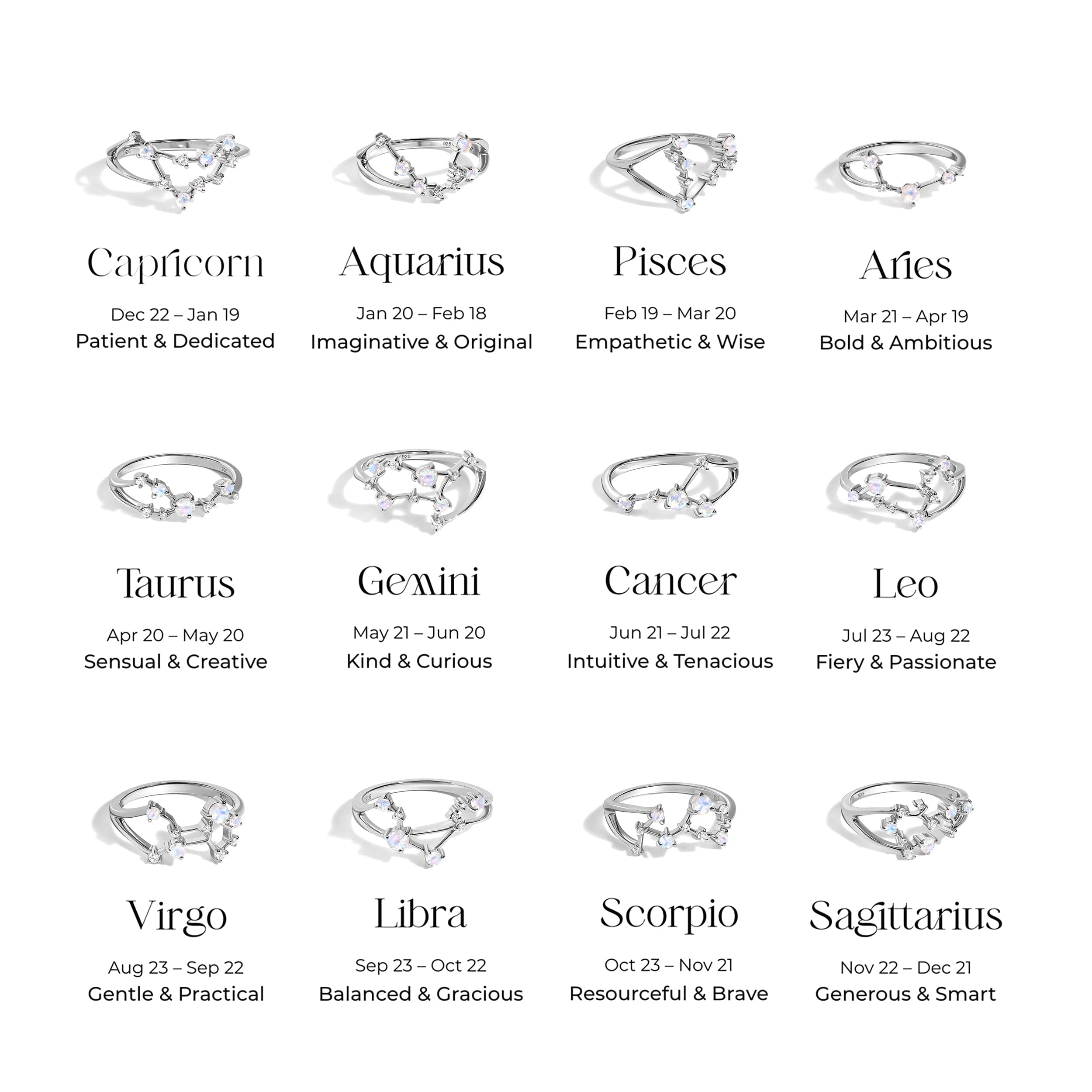 Moonstone Ring - Scorpio Zodiac Constellation、mySite、hinf8tx79