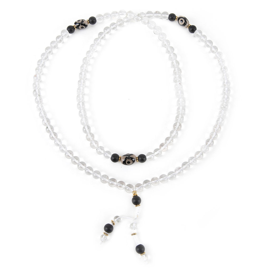 Crystal & Dzi Bead Mala Necklace、mySite、topwebapps