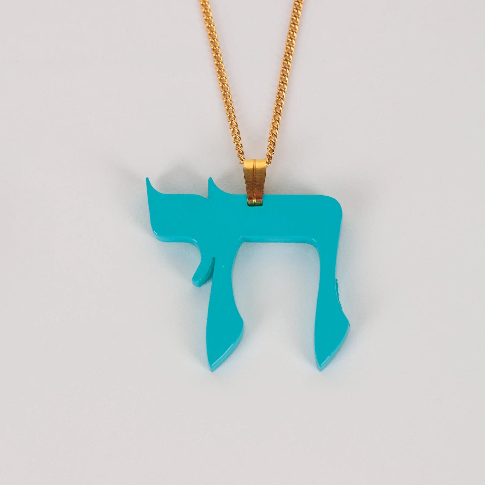 Hebrew Chai Necklace - Turquoise、mySite、topwebapps