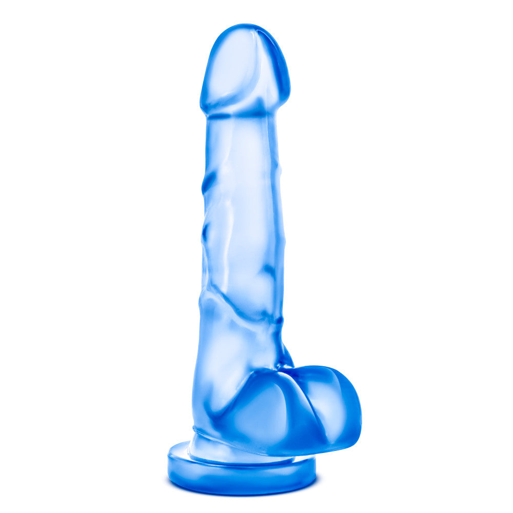 B Yours By Blush® | Sweet N' Hard 4 Realistic Blue 7-Inch Long Dildo With Balls & Suction Cup Base、mySite、bottomscart