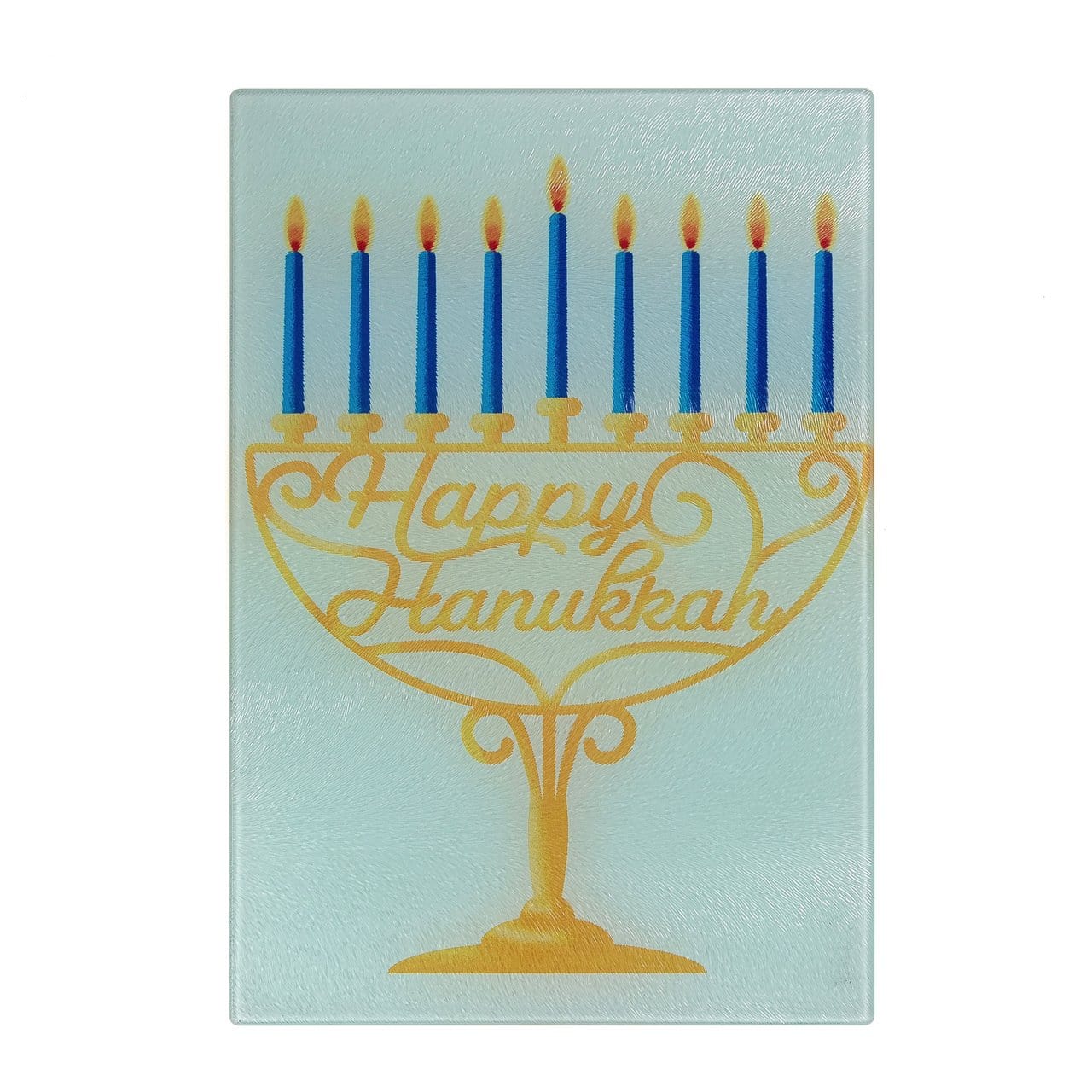 Happy Hanukkah Menorah Glass Serving/Drip Tray by Barbara Shaw、mySite、topwebapps