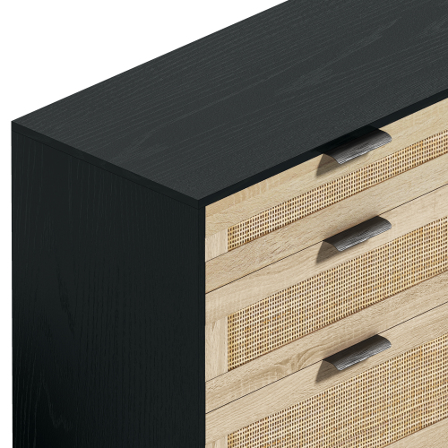 51.18"6-Drawers Rattan Storage Cabinet Rattan Drawer,for Bedroom,Living Room,Natural (Same SKU:W757P198980)、、casual