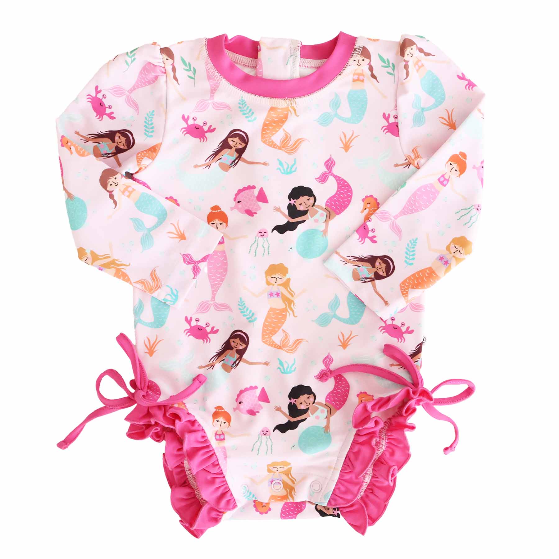  Long Sleeve Rash Guard With Ruffle Bottom | Under The Sea、mySite、layawaytickets