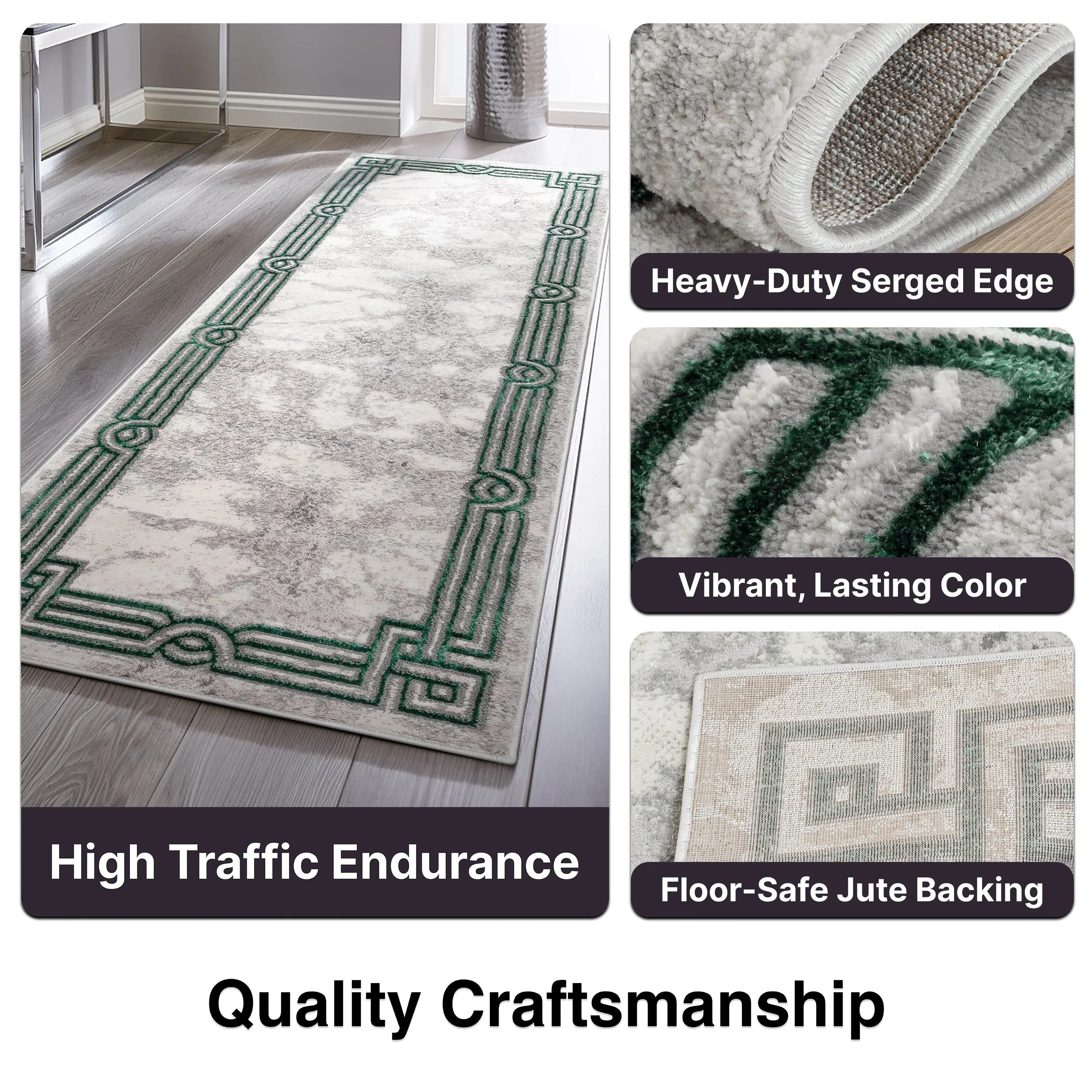 Huntington Retro Marble Border Glam Rug、mySite、gigharbornorthrealestate