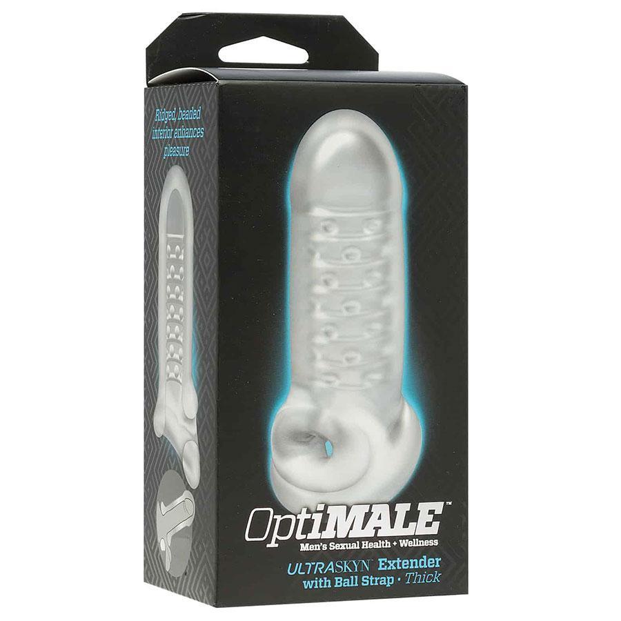 Clear Ultraskin Extra Thick Dick Penis Extender with Ball Strap (6 Inch Penis Extension) by Optimale、mySite、bottomscart