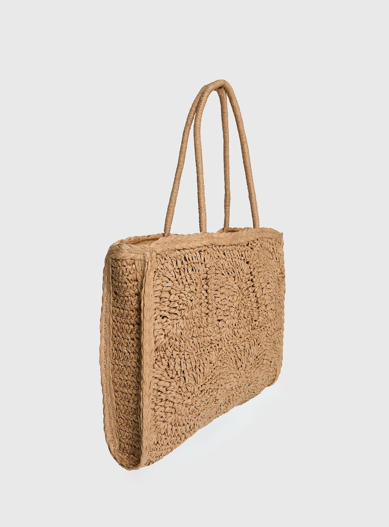 Love Like This Straw Tote Bag Tan、mySite、solidvoid