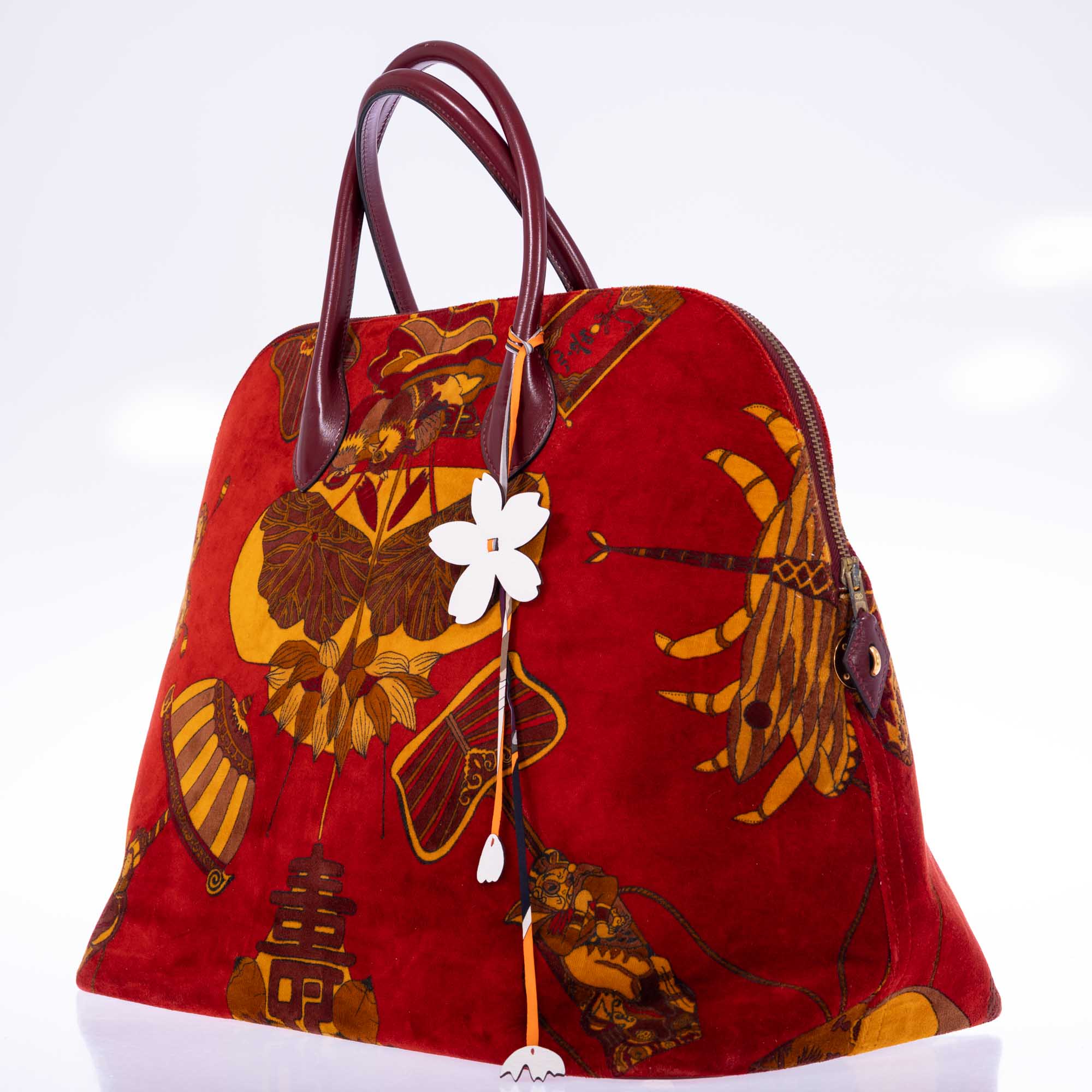 Vintage Hermès Bolide 45 SOIES VOLANTES Rouge H Box and Velvet Travel Bag、mySite、garminoutage.com