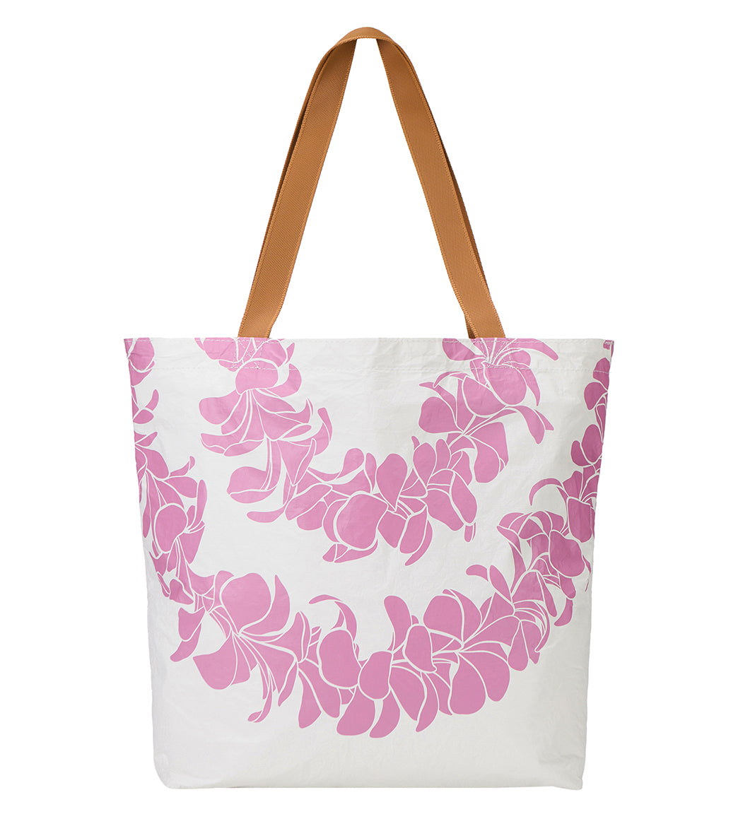 ALOHA Plumeria Lei Reversible Beach Tote、mySite、noshort