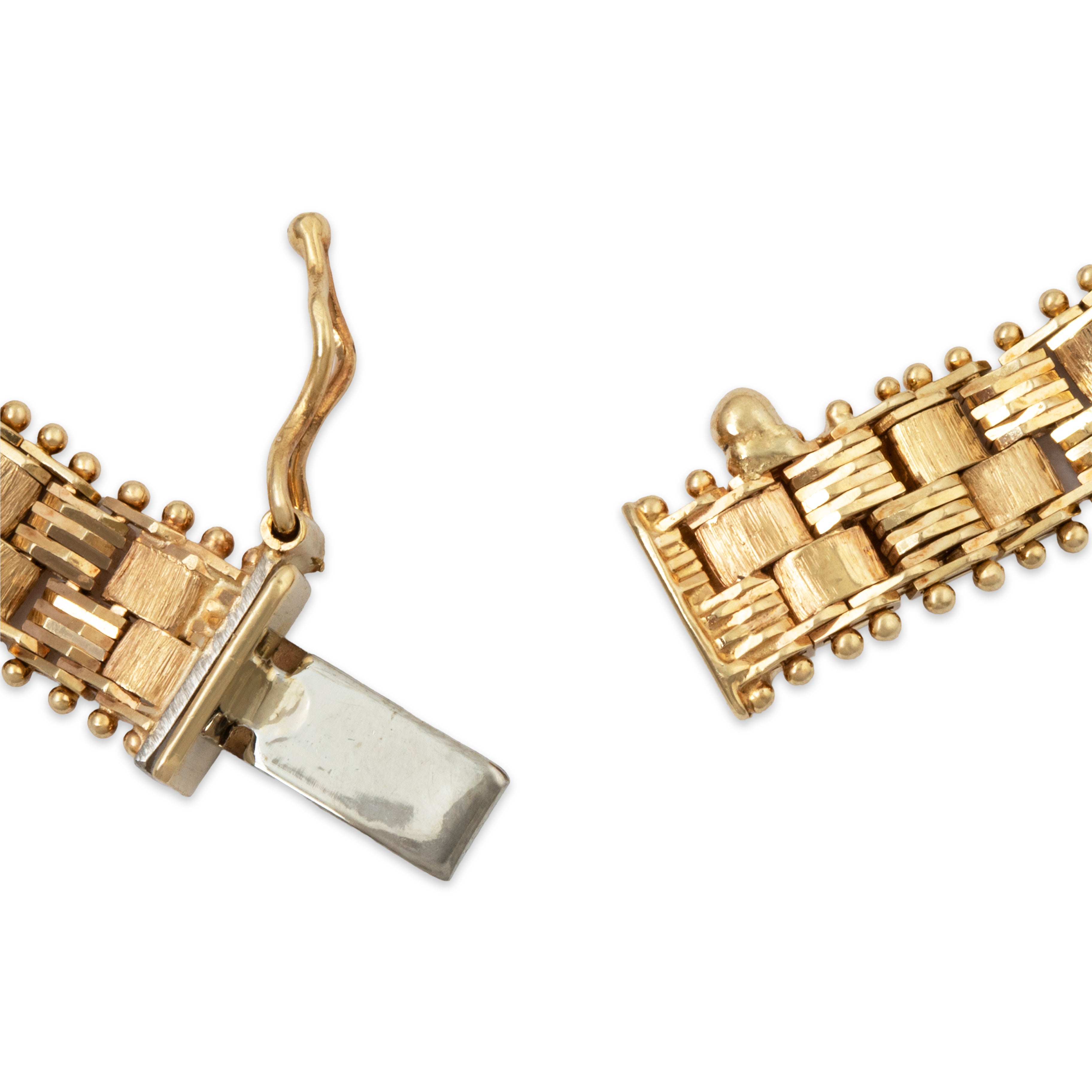 Vintage 14k Yellow Gold Textured Link Bracelet 7、mySite、hinf8tx79