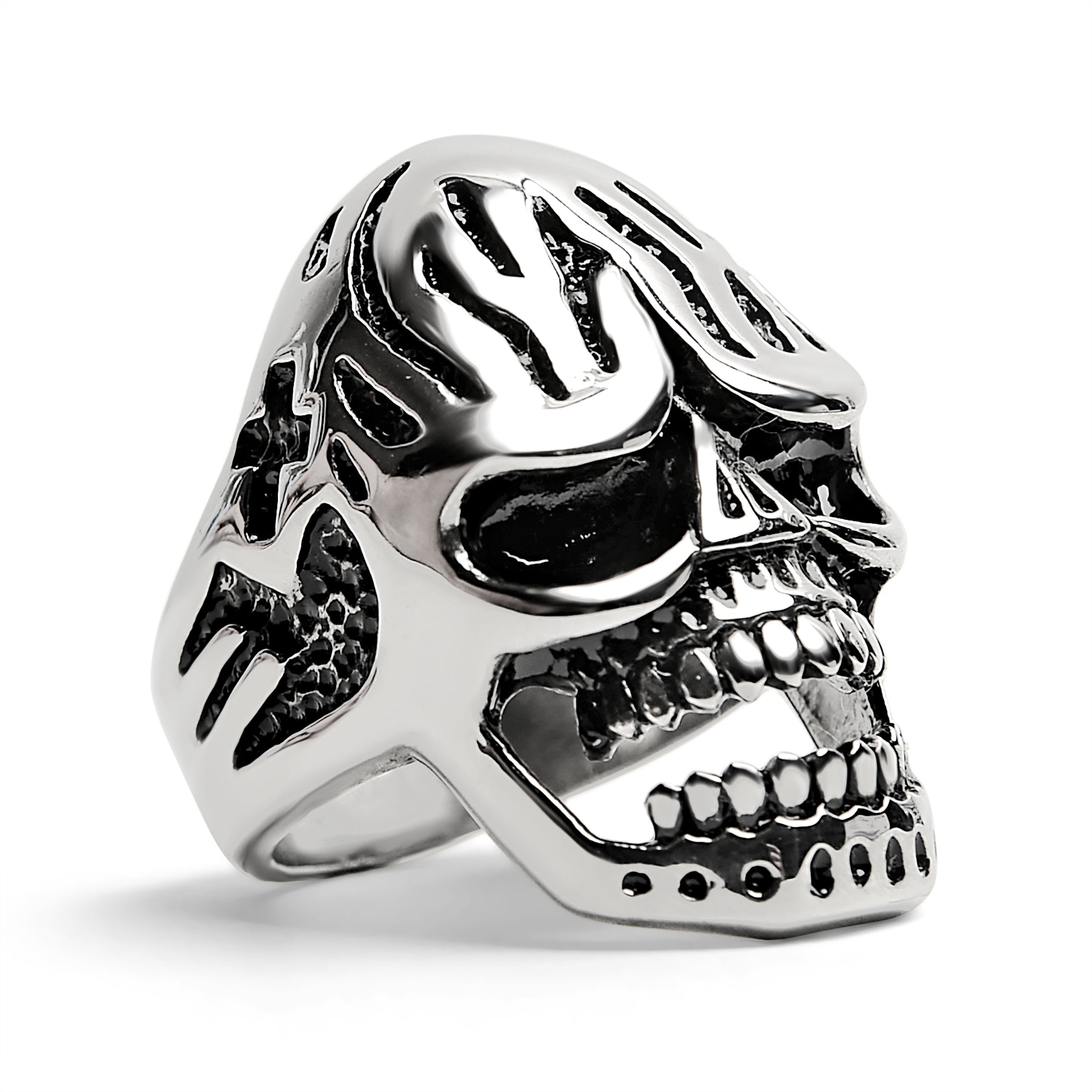 Detailed Skull Stainless Steel Polished Ring / SCR3034、mySite、dreamappss