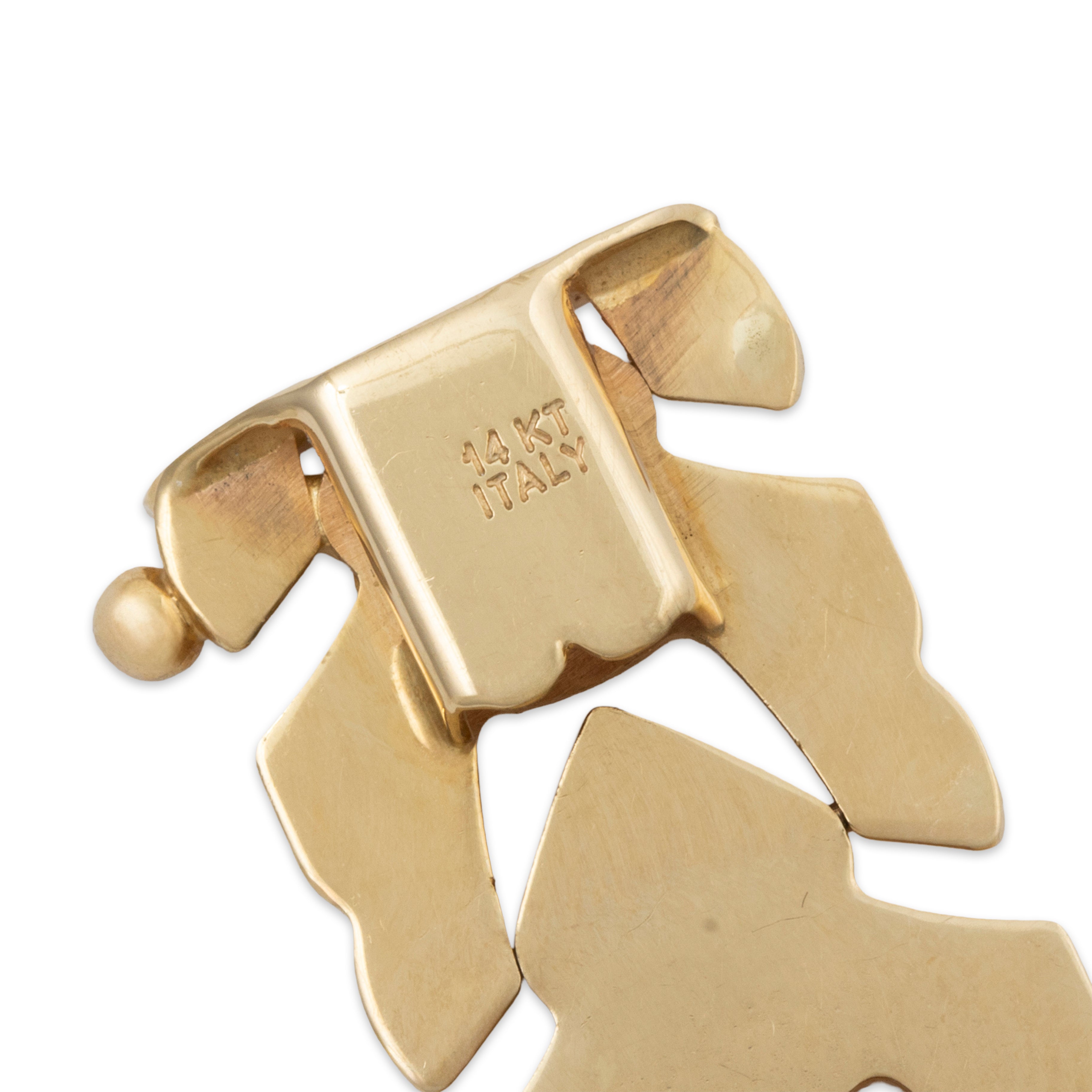 Vintage Italian 14k Yellow Gold Textured Arrow Link Bracelet 6.75、mySite、hinf8tx79