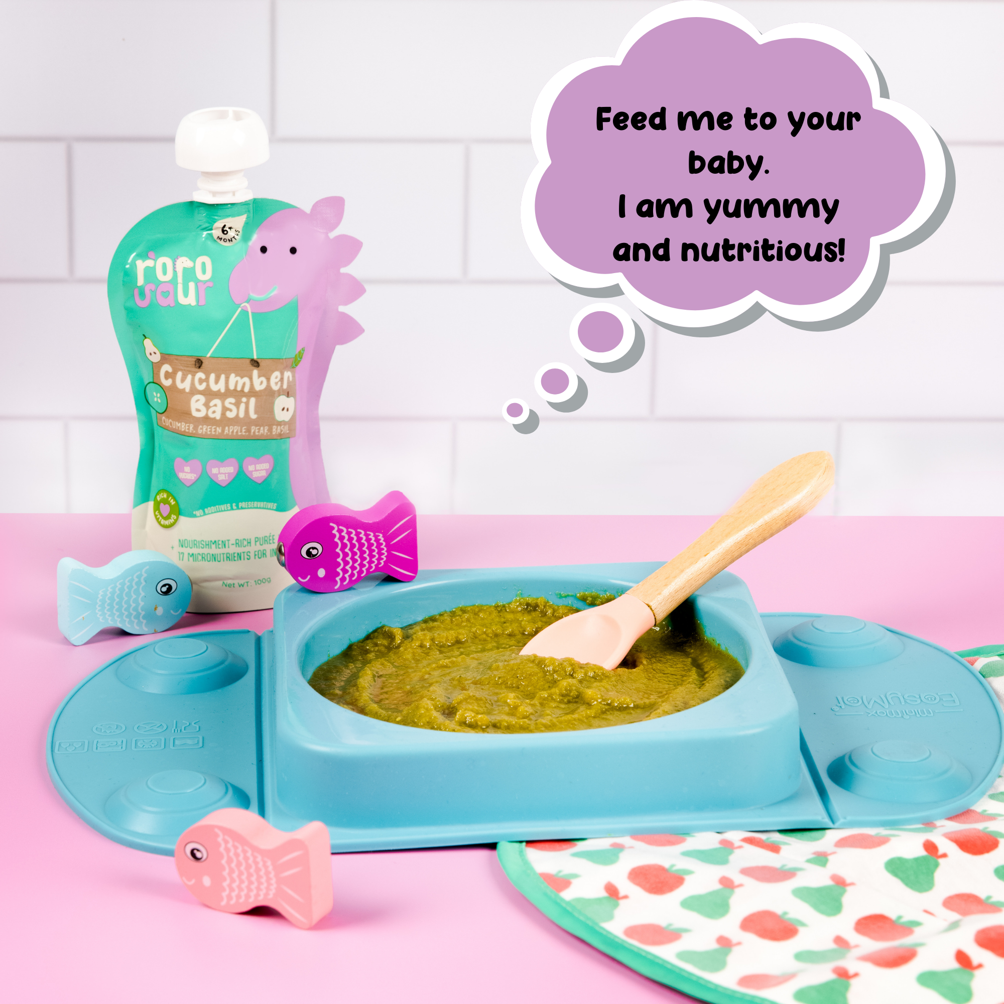 Baby Food | Kids Healthy Snacks | Fruit and Vegetable Puree | Cucumber Basil | 100 g、mySite、camillekostekn