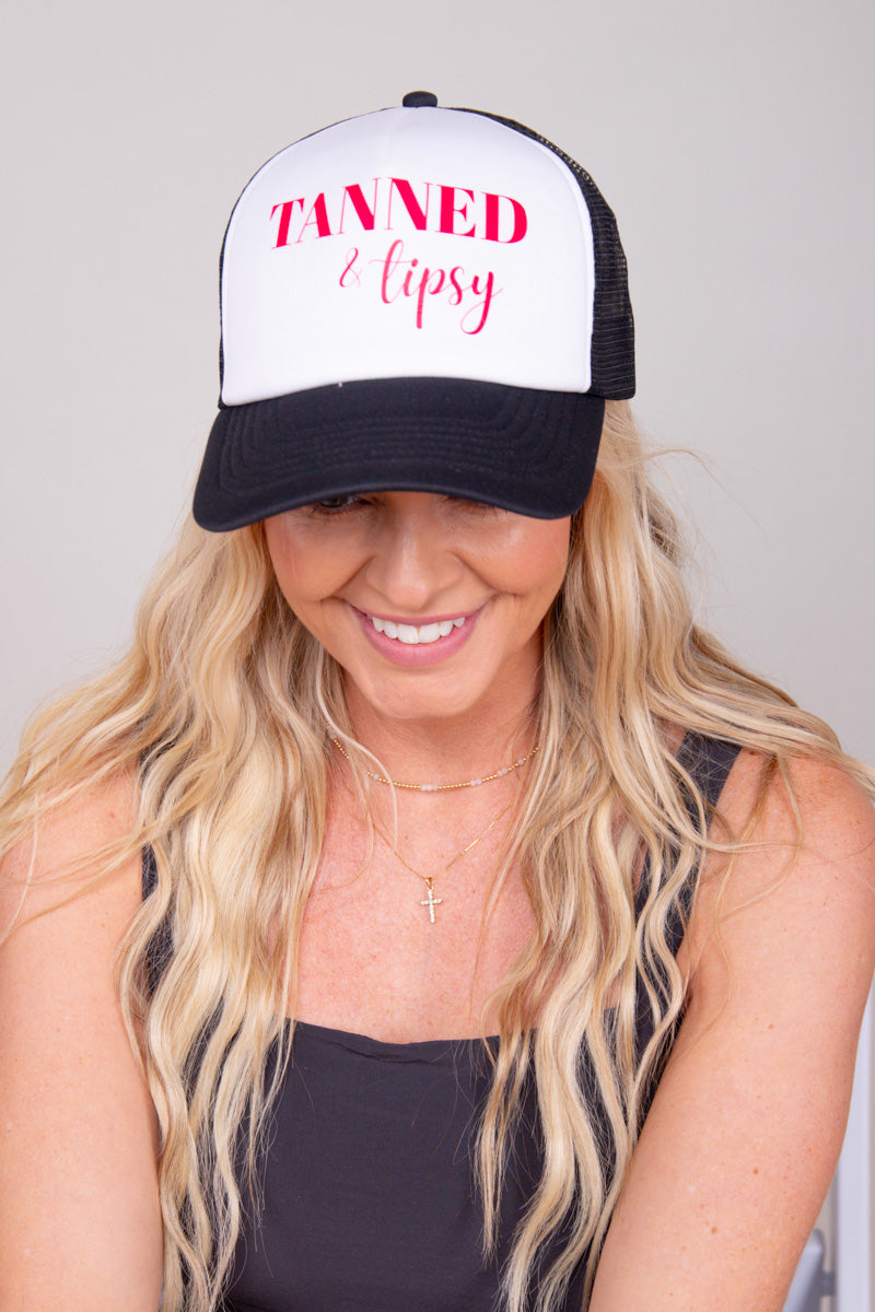 Tanned & Tipsy Trucker Hat - Black、mySite、hinf8tx79