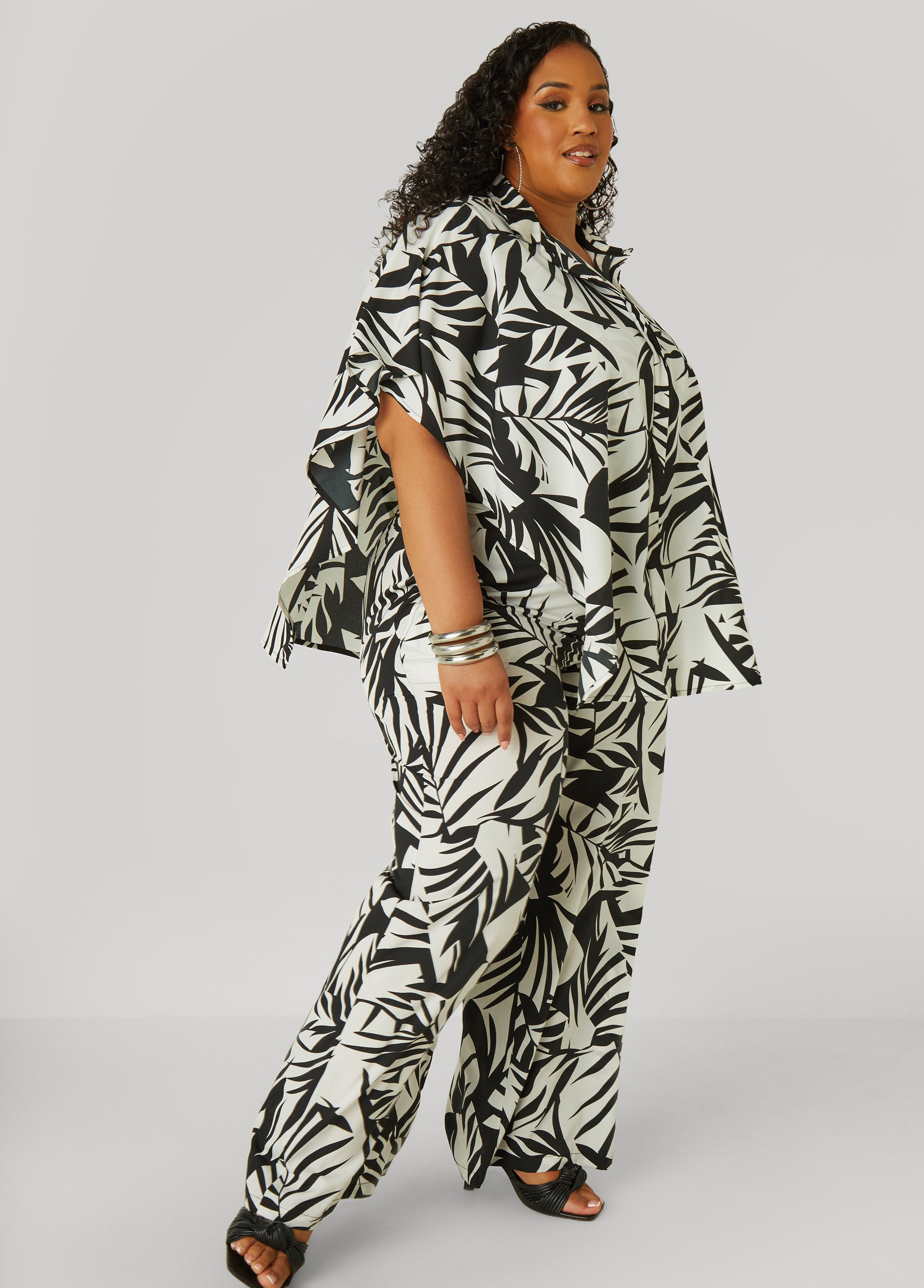 Layered Leaf Print Shirt、mySite、bengalsvssteelers